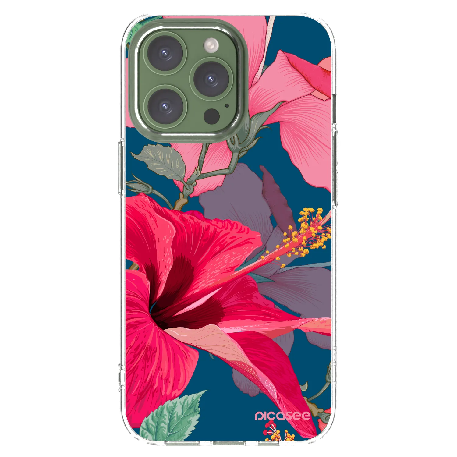 Picasee silikonski prozorni ovitek za Apple iPhone 13 Pro - Hibiscus