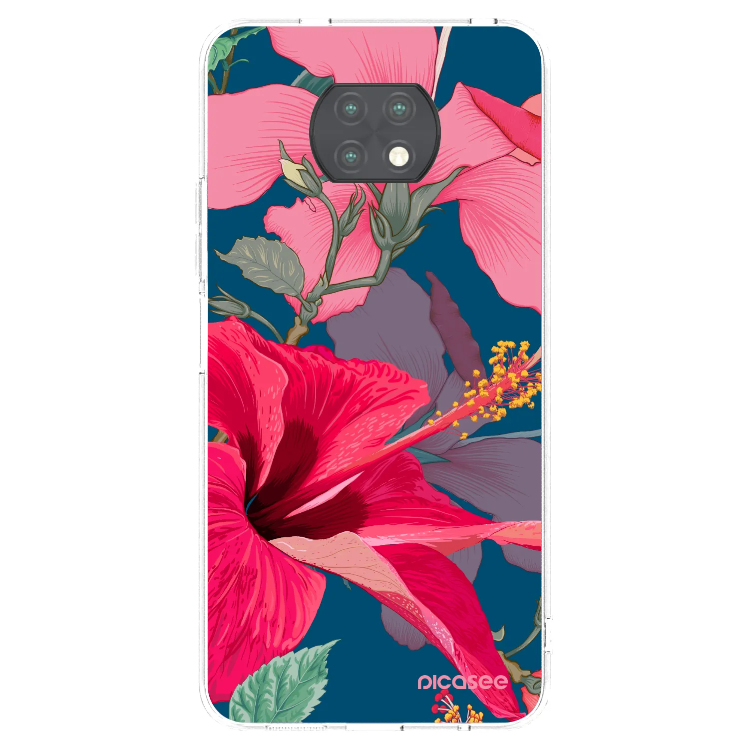 Picasee silikonski prozorni ovitek za Xiaomi Redmi Note 9T - Hibiscus