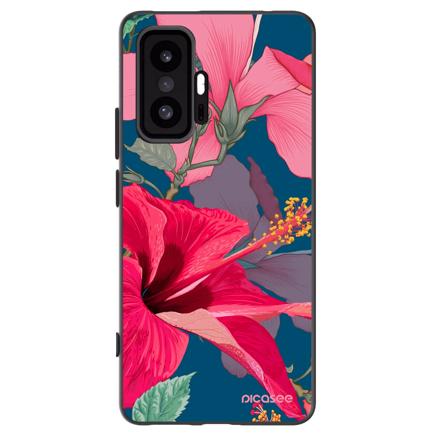 Picasee silikonski črni ovitek za Xiaomi 11T - Hibiscus