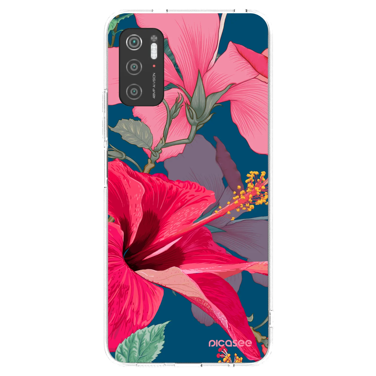 Picasee silikonski prozorni ovitek za Xiaomi Poco M3 Pro 5G - Hibiscus