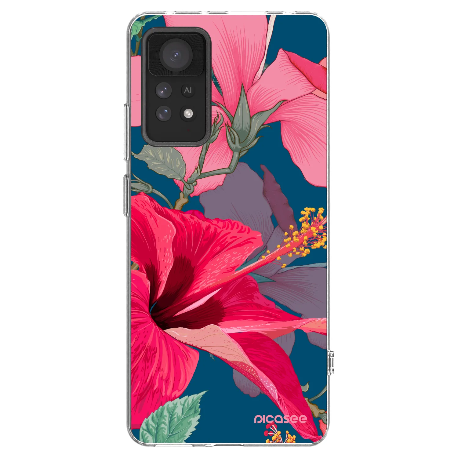 Picasee silikonski prozorni ovitek za Xiaomi Redmi Note 11 Pro 5G - Hibiscus
