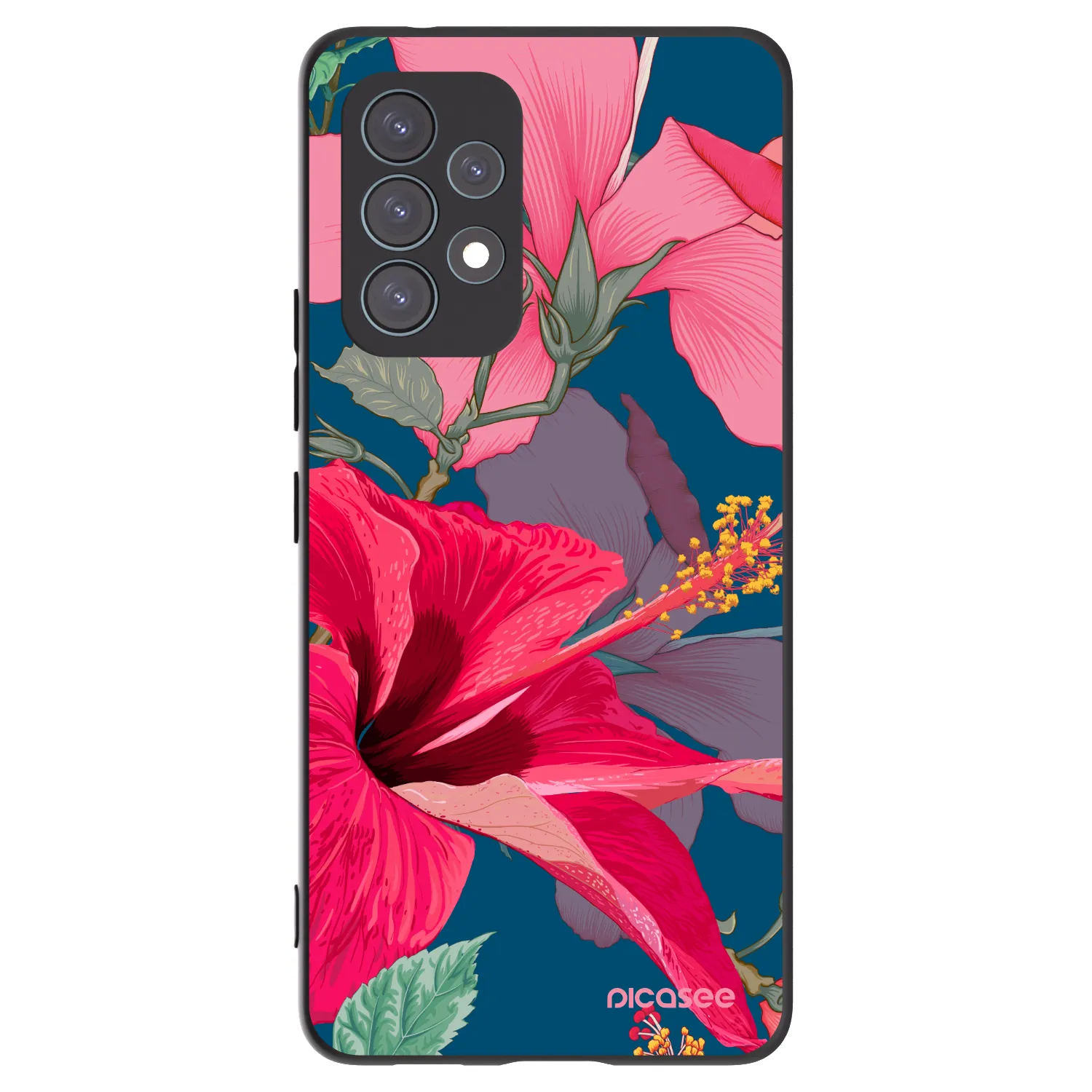 Picasee silikonski črni ovitek za Samsung Galaxy A53 5G A536 - Hibiscus