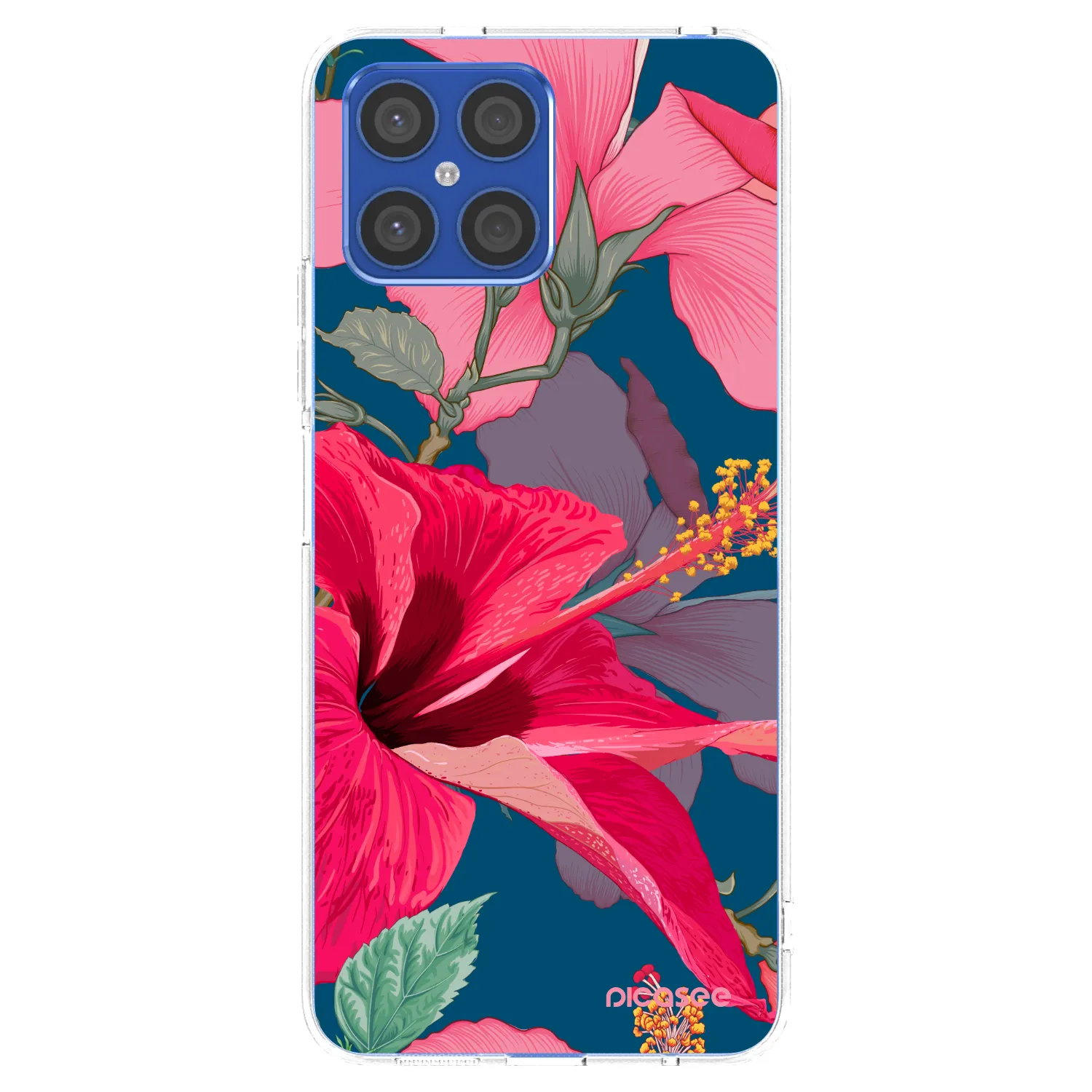 Picasee silikonski prozorni ovitek za Honor X8 4G - Hibiscus