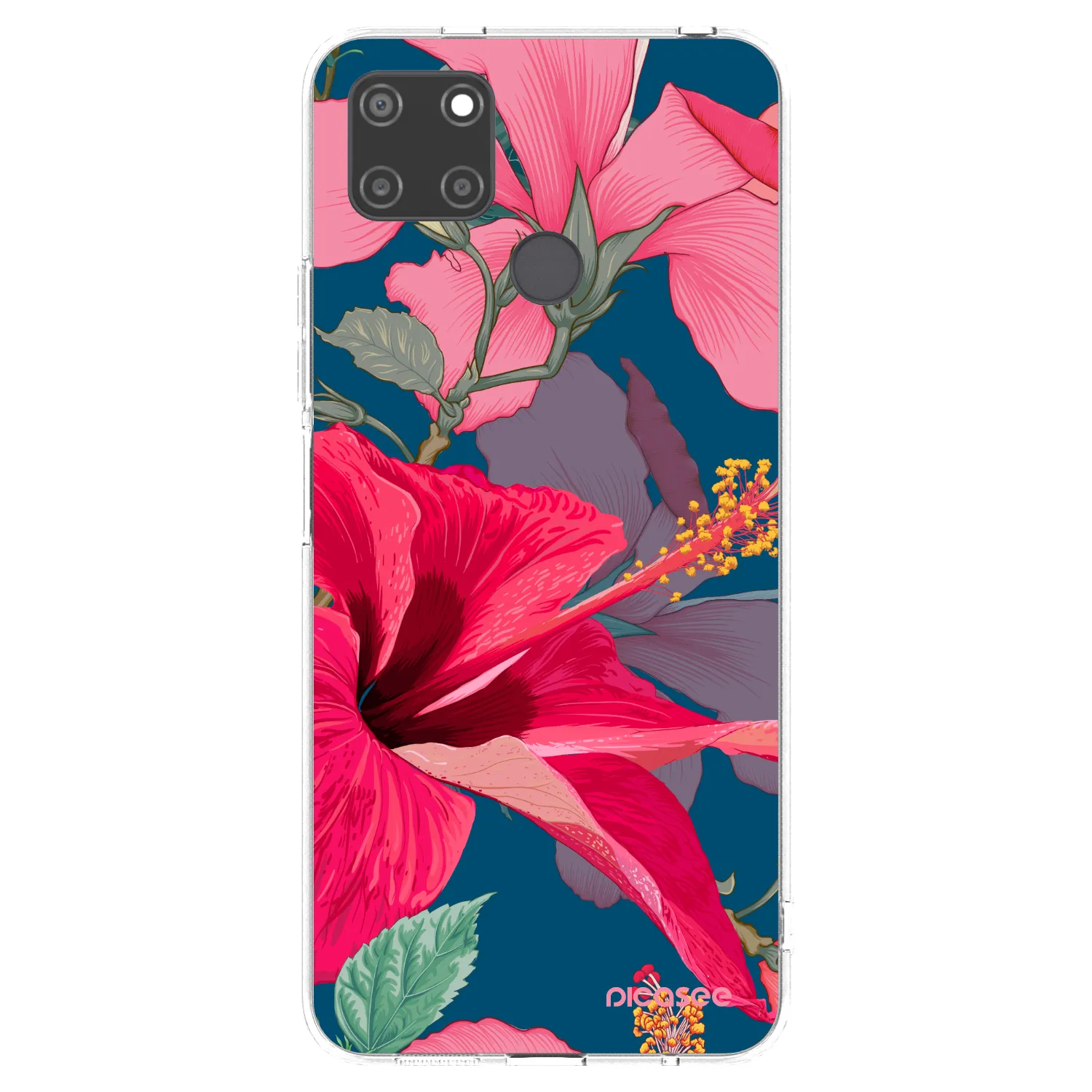 Picasee silikonski prozorni ovitek za Realme C21Y - Hibiscus