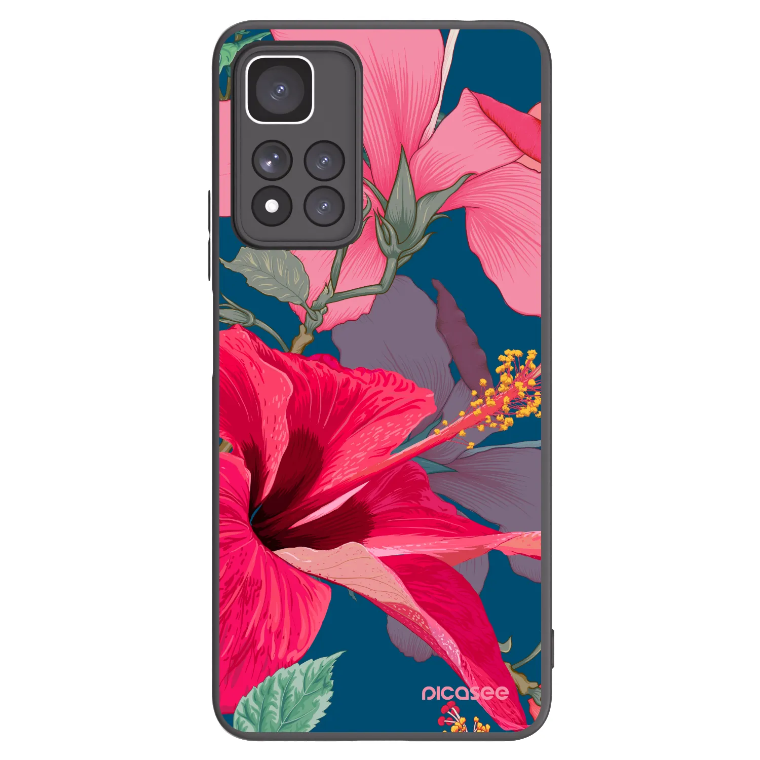 Picasee silikonski črni ovitek za Xiaomi Redmi Note 11 Pro+ 5G - Hibiscus