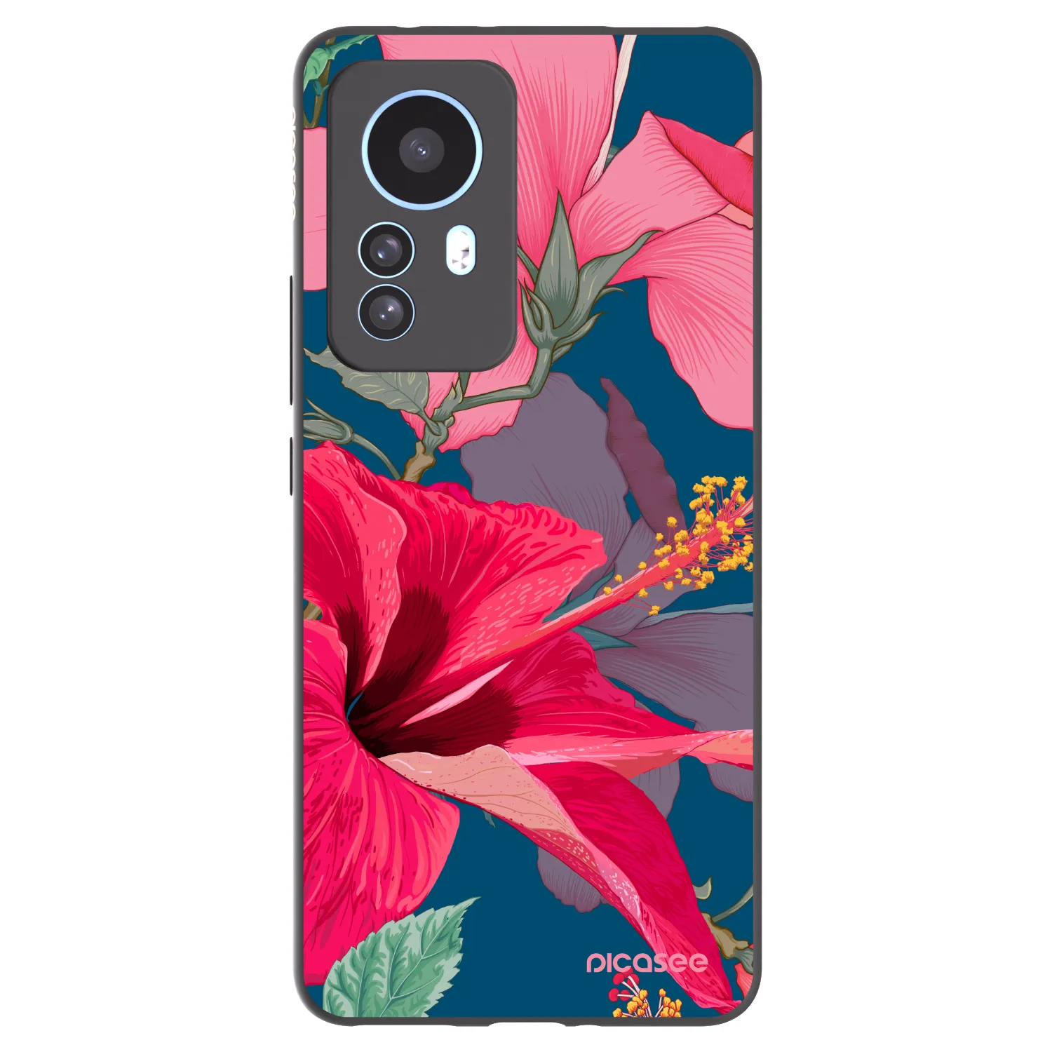 Picasee silikonski črni ovitek za Xiaomi 12T - Hibiscus