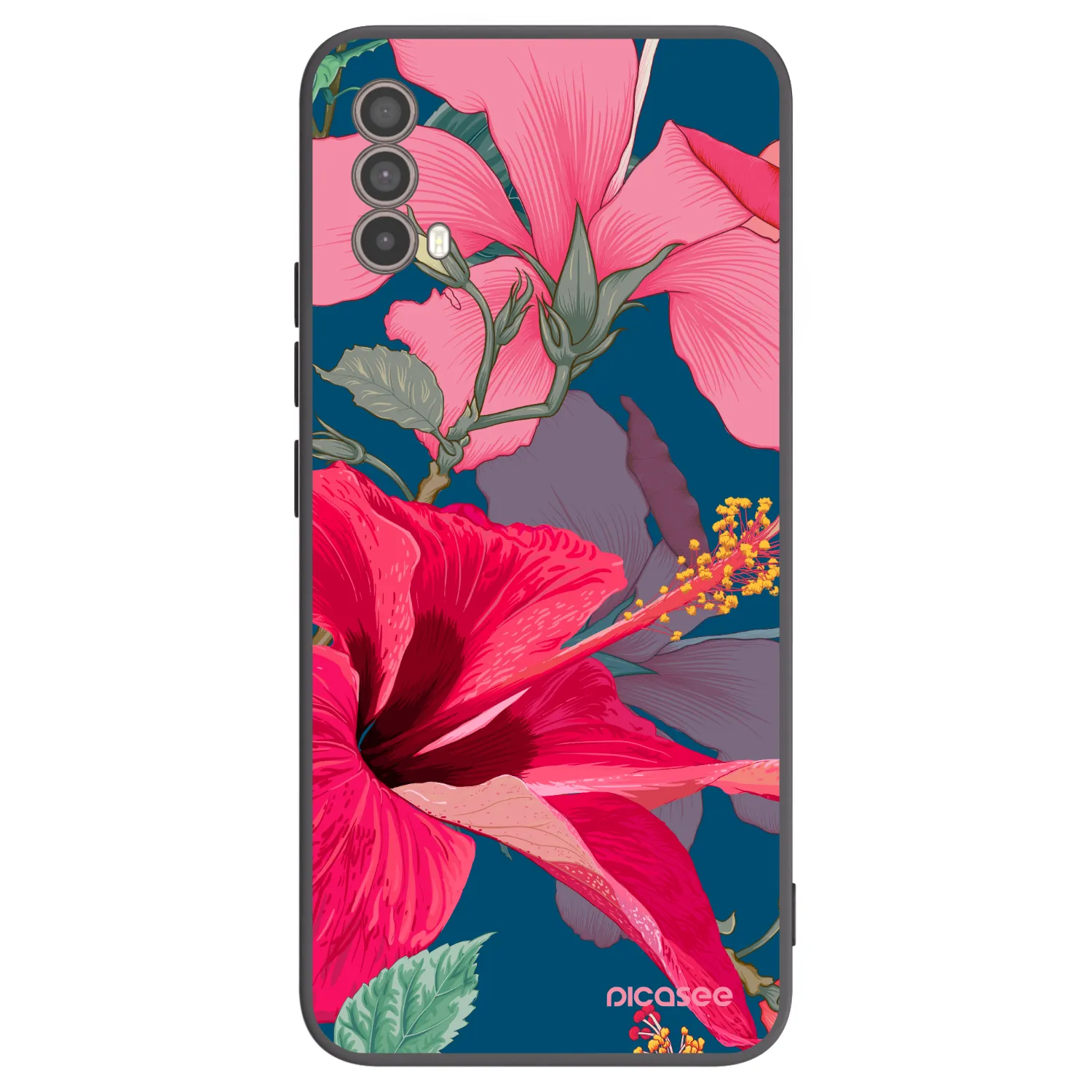 Picasee silikonski črni ovitek za Motorola Moto E40 - Hibiscus