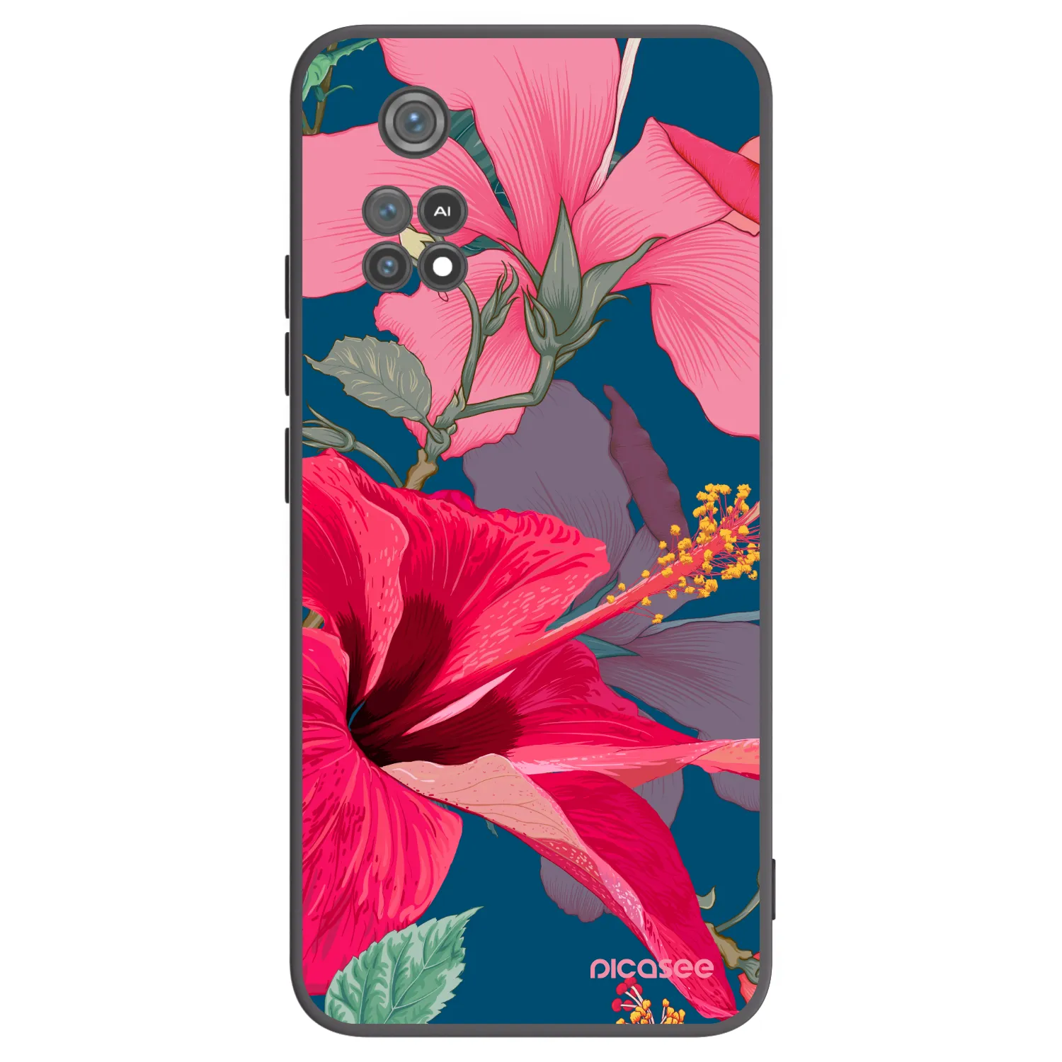 Picasee silikonski črni ovitek za Xiaomi Poco M4 Pro - Hibiscus