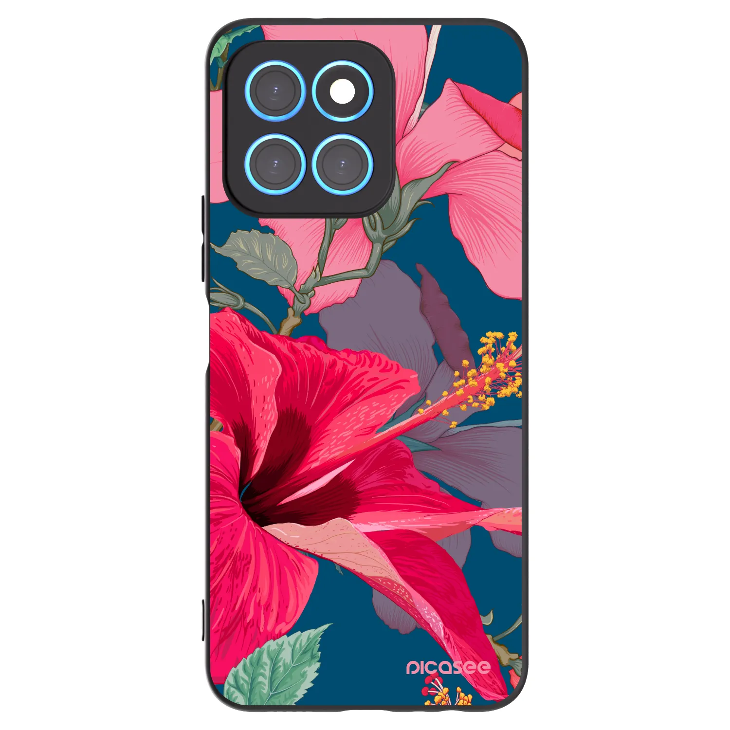 Picasee silikonski črni ovitek za Honor X6 - Hibiscus