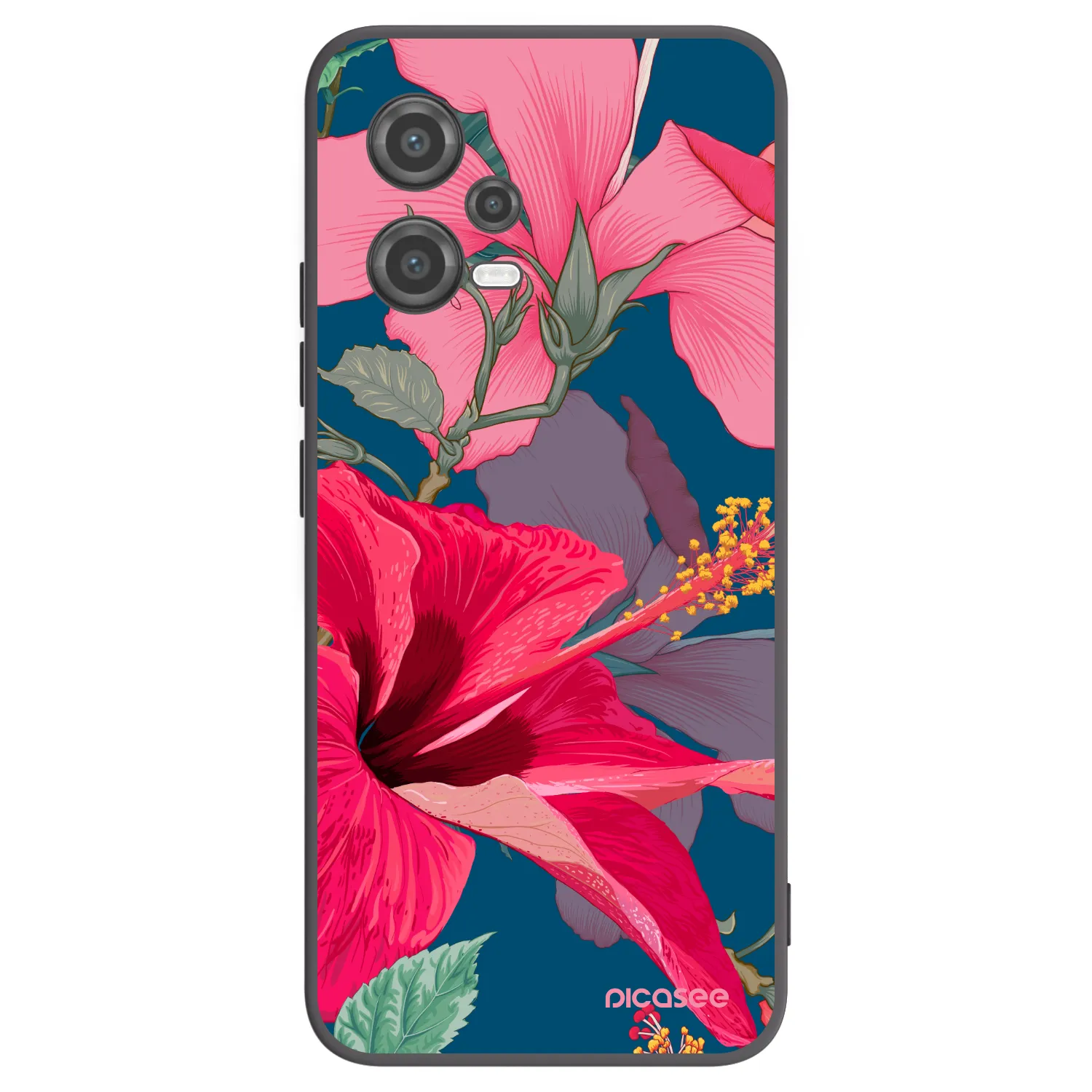 Picasee silikonski črni ovitek za Xiaomi Poco X5 - Hibiscus