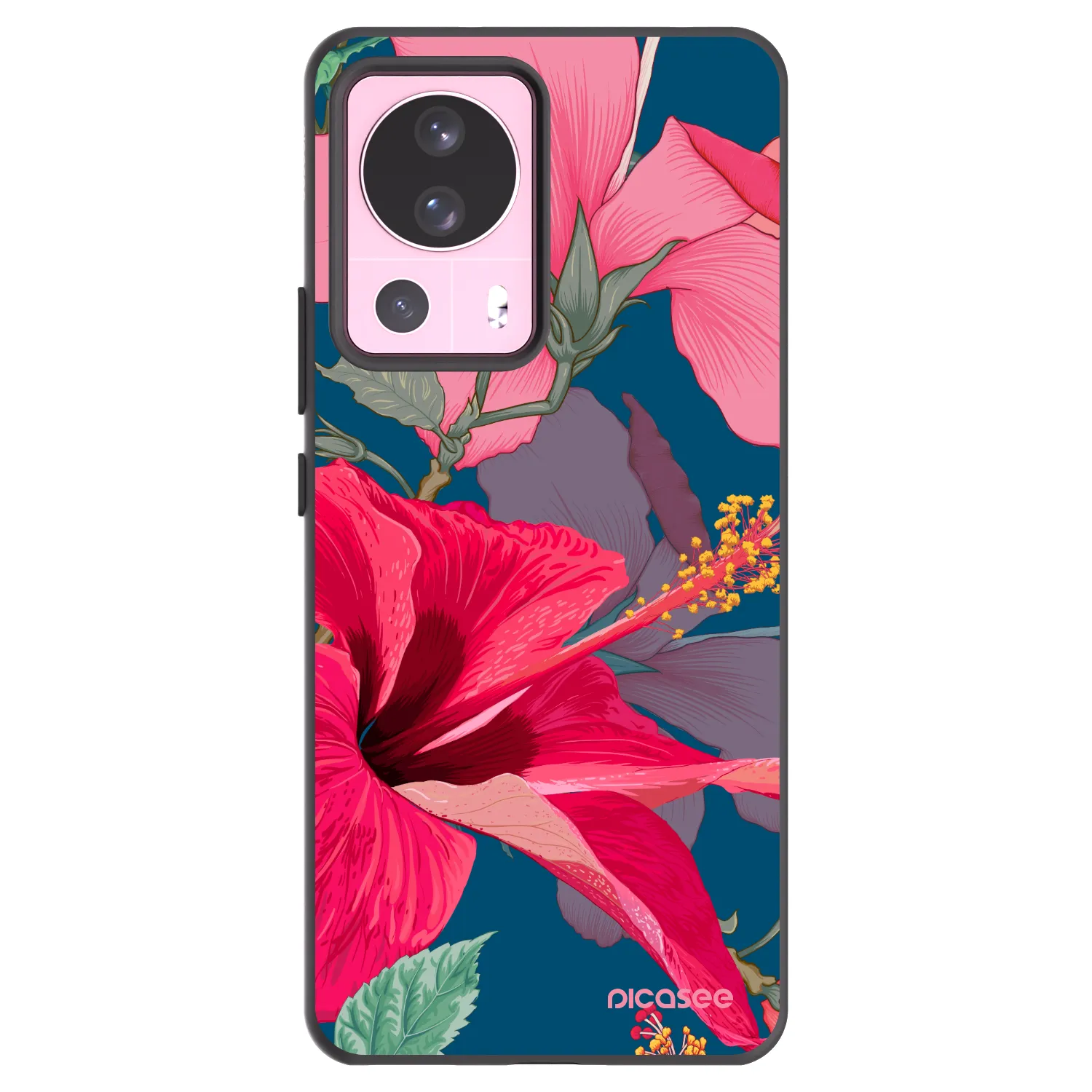 Picasee silikonski črni ovitek za Xiaomi 13 Lite - Hibiscus