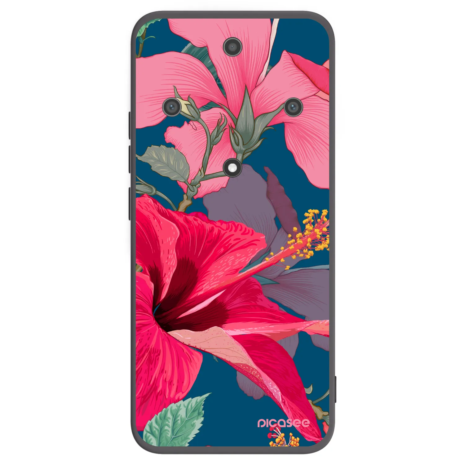 Picasee silikonski črni ovitek za Honor Magic5 Lite 5G - Hibiscus