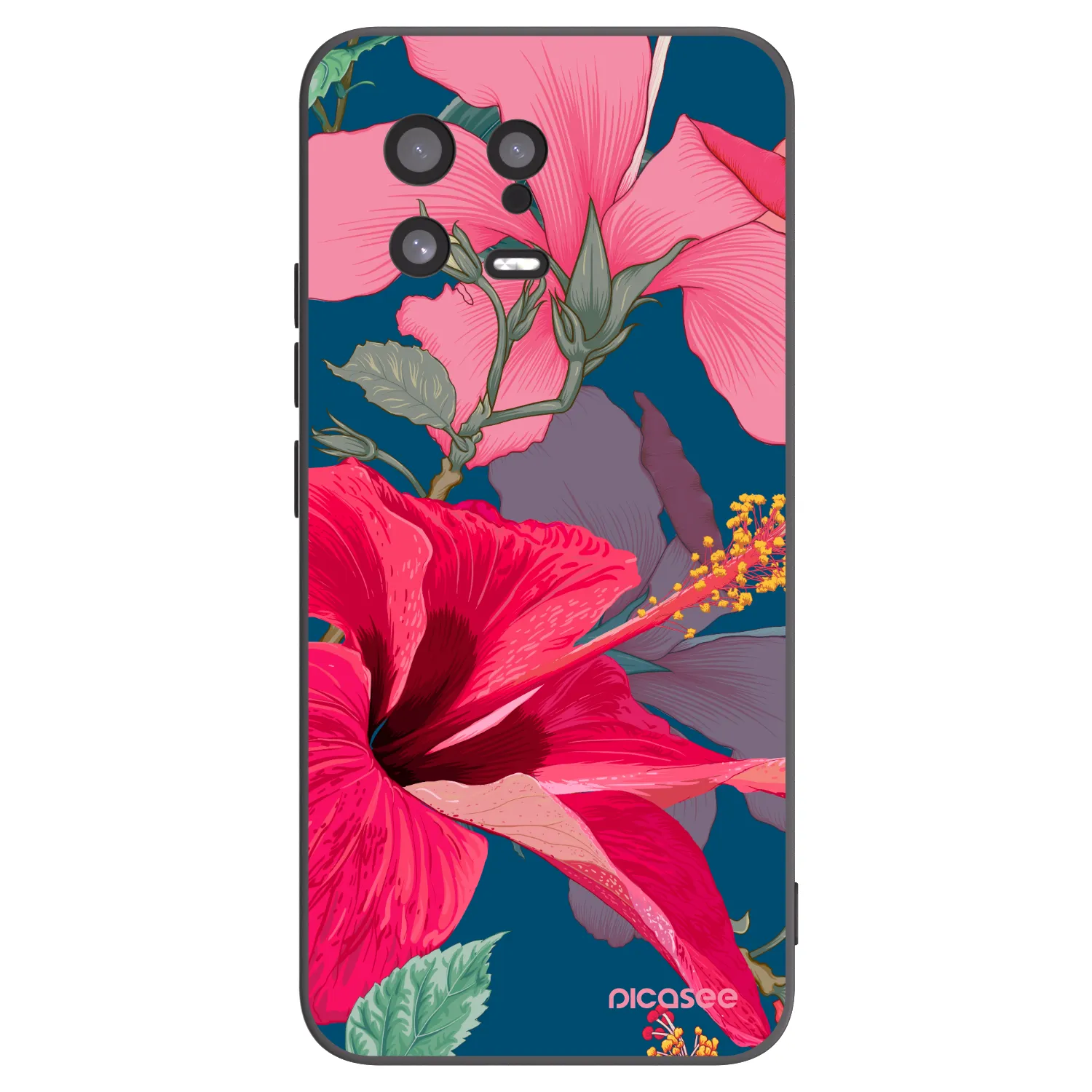 Picasee silikonski črni ovitek za Xiaomi 13 - Hibiscus