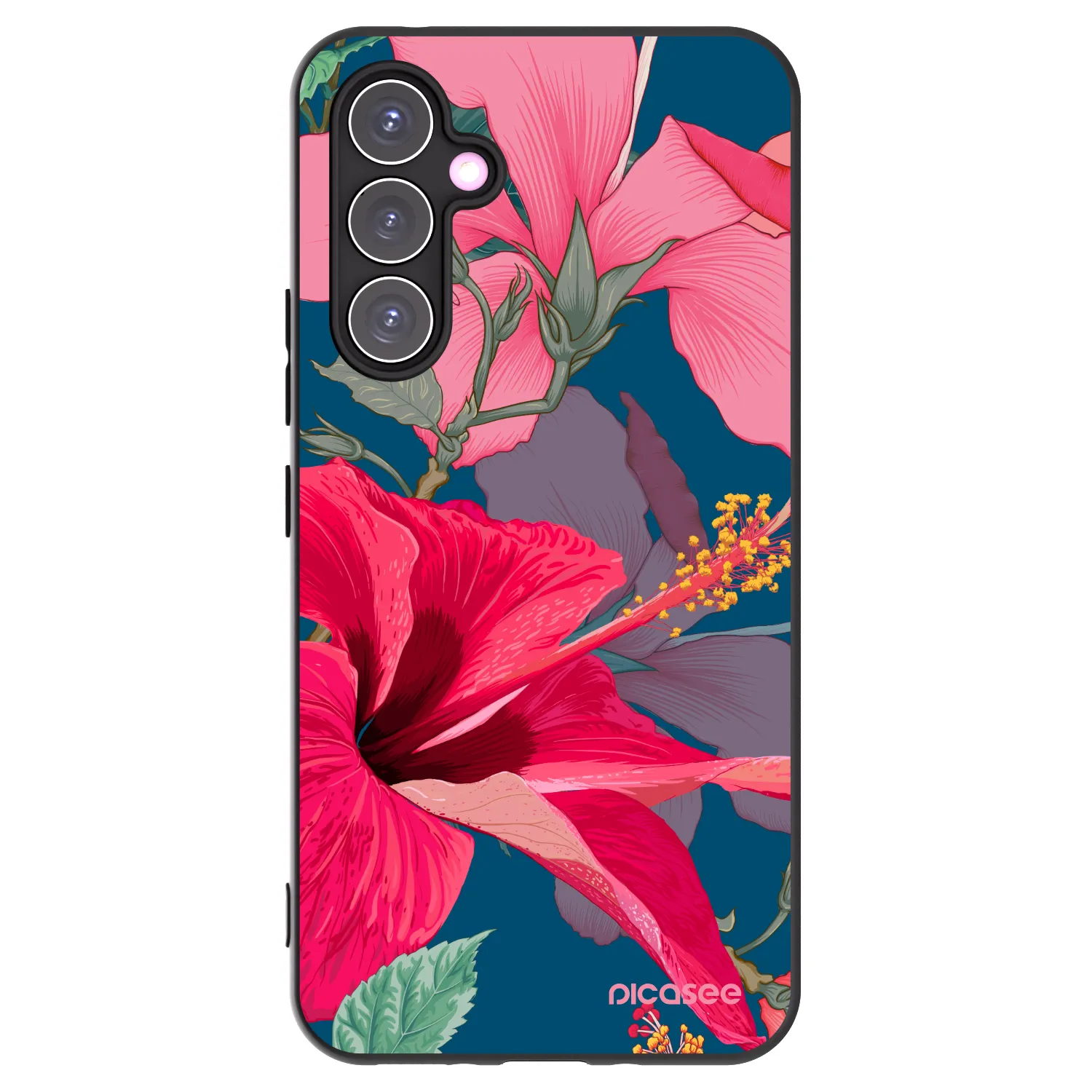 Picasee silikonski črni ovitek za Samsung Galaxy A54 5G A546B - Hibiscus