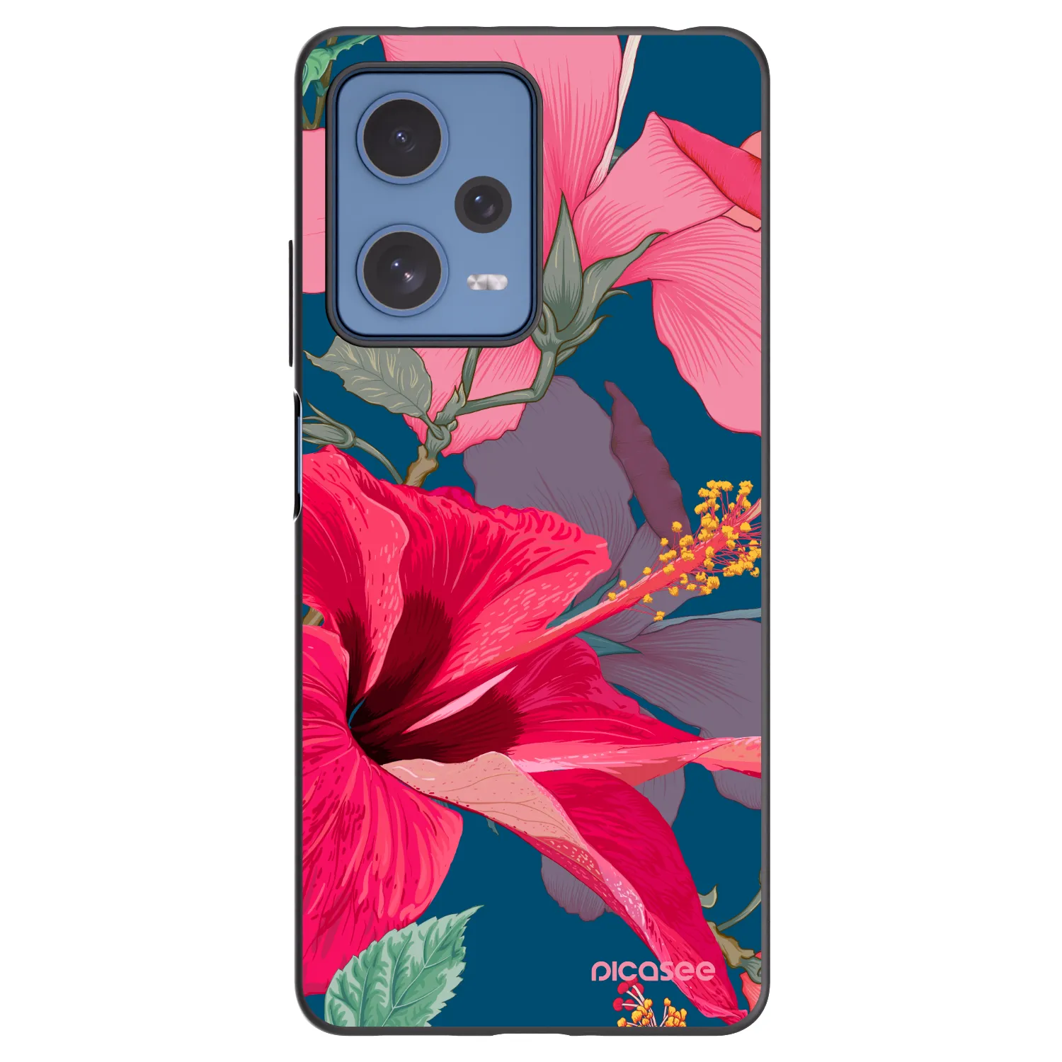 Picasee silikonski črni ovitek za Xiaomi Redmi Note 12 Pro 5G - Hibiscus