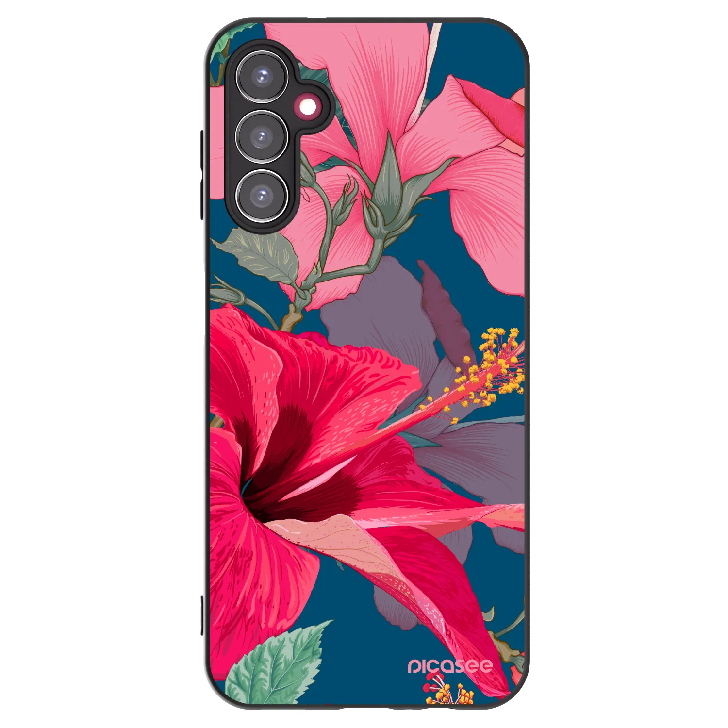 Picasee silikonski črni ovitek za Samsung Galaxy A14 5G A146P - Hibiscus