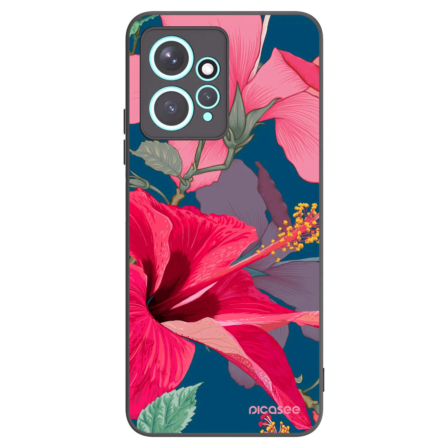 Picasee silikonski črni ovitek za Xiaomi Redmi Note 12 4G - Hibiscus