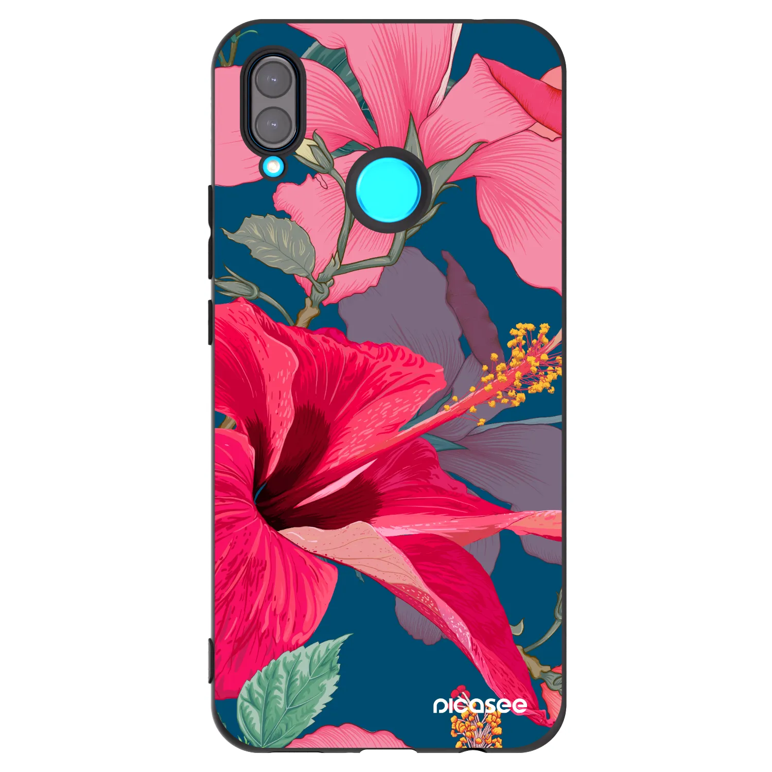 Picasee silikonski črni ovitek za Huawei Nova 3 - Hibiscus