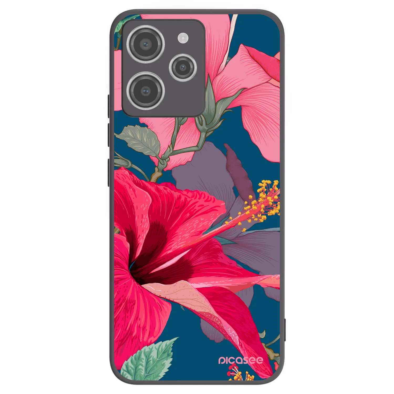 Picasee silikonski črni ovitek za Xiaomi Redmi 12 4G - Hibiscus