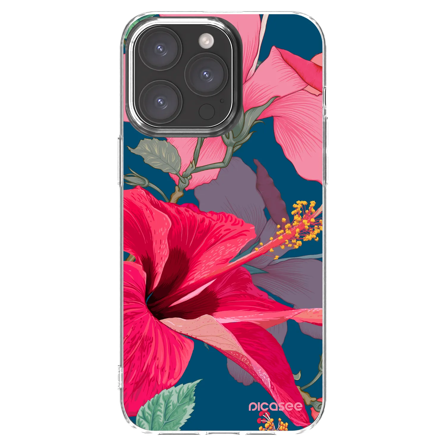 Picasee silikonski prozorni ovitek za Apple iPhone 15 Pro Max - Hibiscus