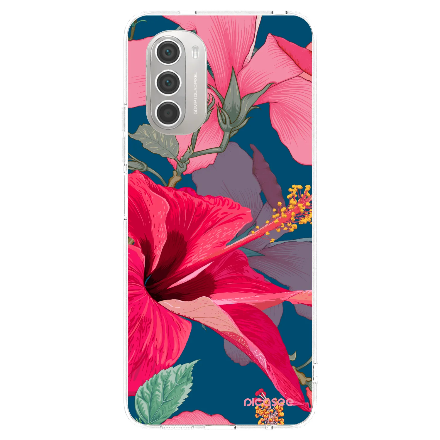 Picasee silikonski prozorni ovitek za Motorola Moto G51 - Hibiscus