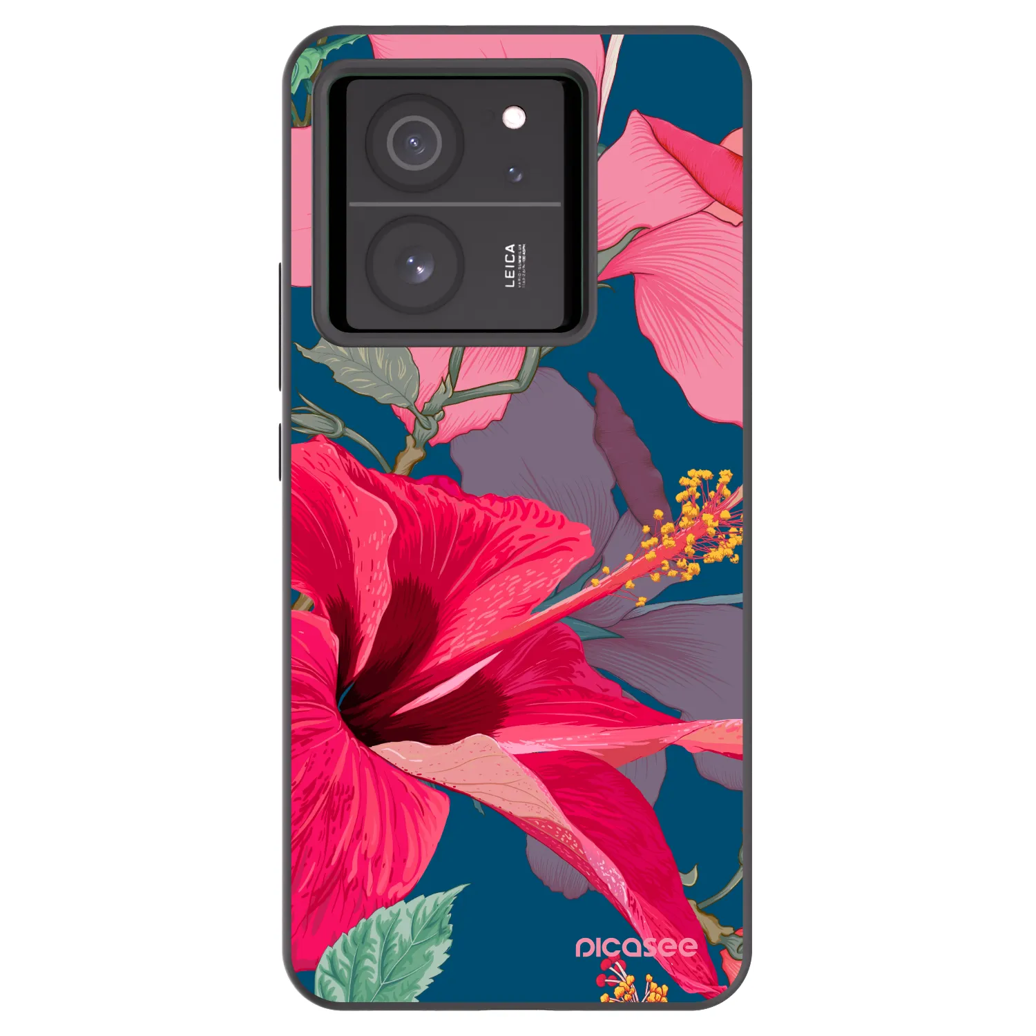 Picasee silikonski črni ovitek za Xiaomi 13T Pro - Hibiscus