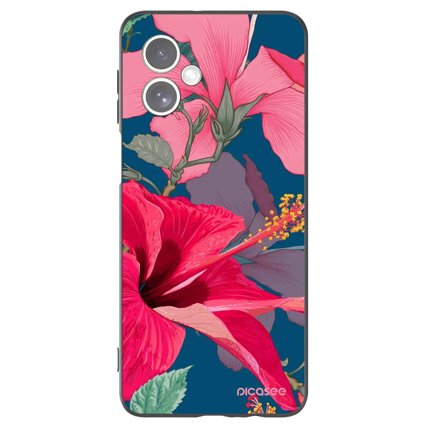 Picasee silikonski črni ovitek za Motorola Moto G54 5G - Hibiscus