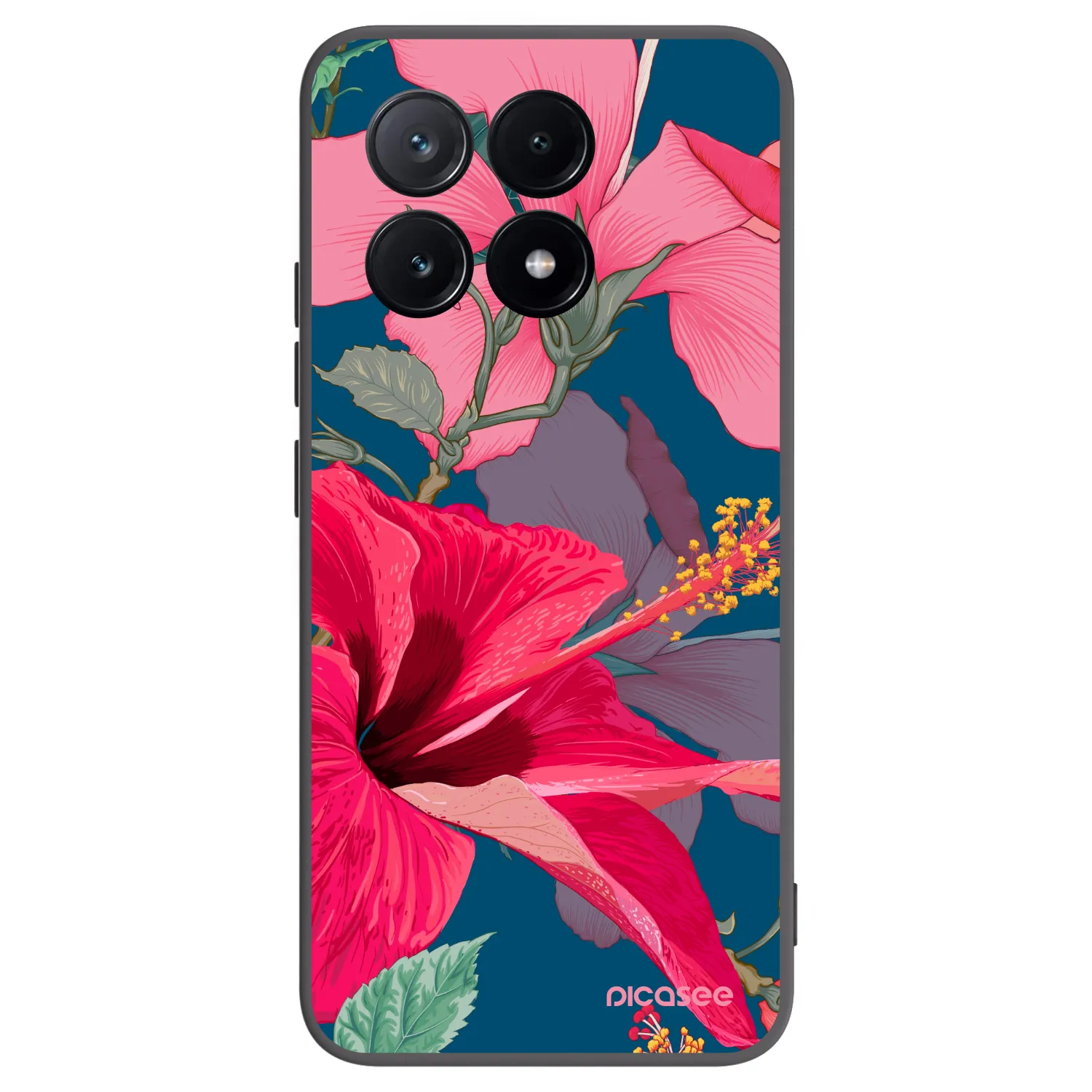 Picasee silikonski črni ovitek za Xiaomi Poco X6 Pro - Hibiscus