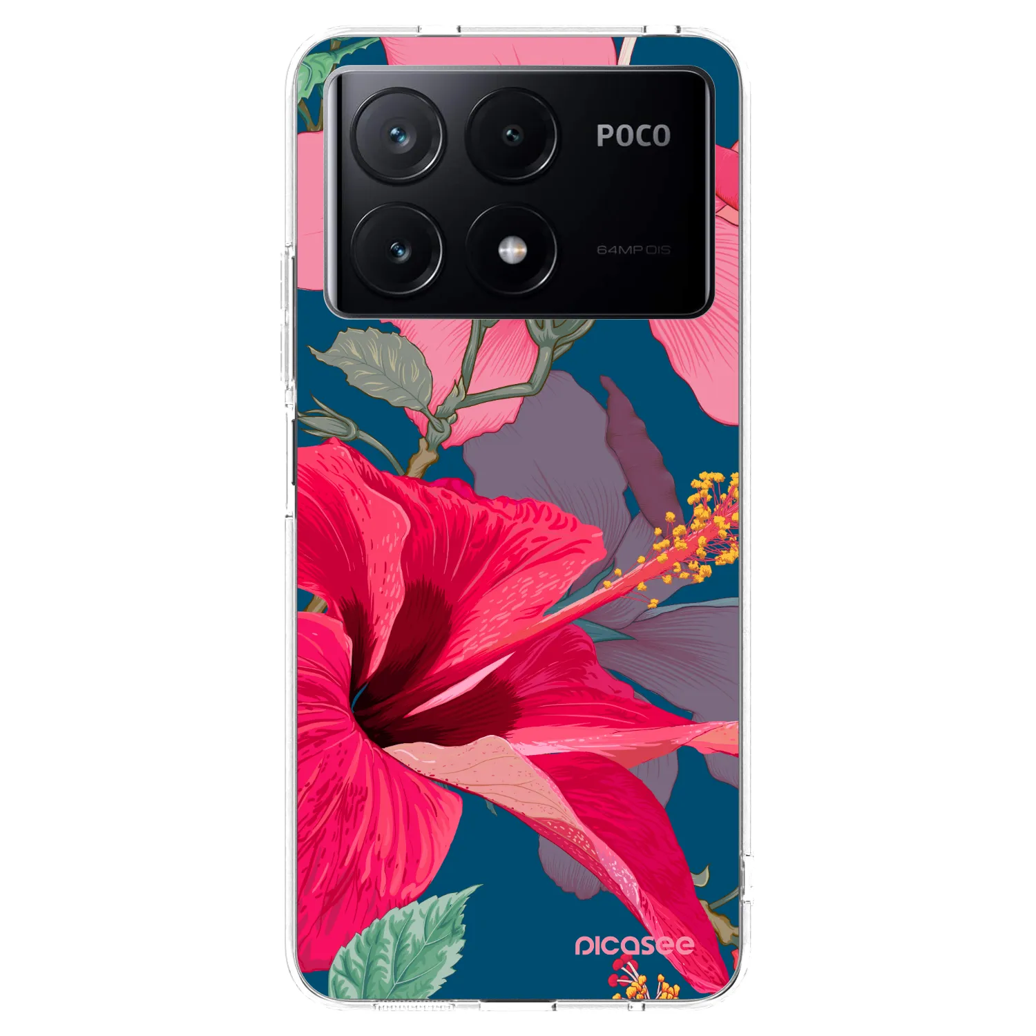 Picasee silikonski prozorni ovitek za Xiaomi Poco X6 Pro - Hibiscus