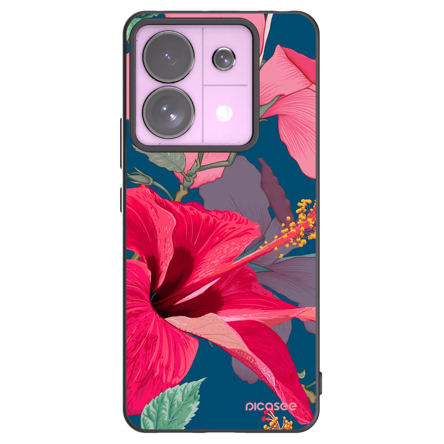 Picasee silikonski črni ovitek za Xiaomi Redmi Note 13 Pro 5G - Hibiscus