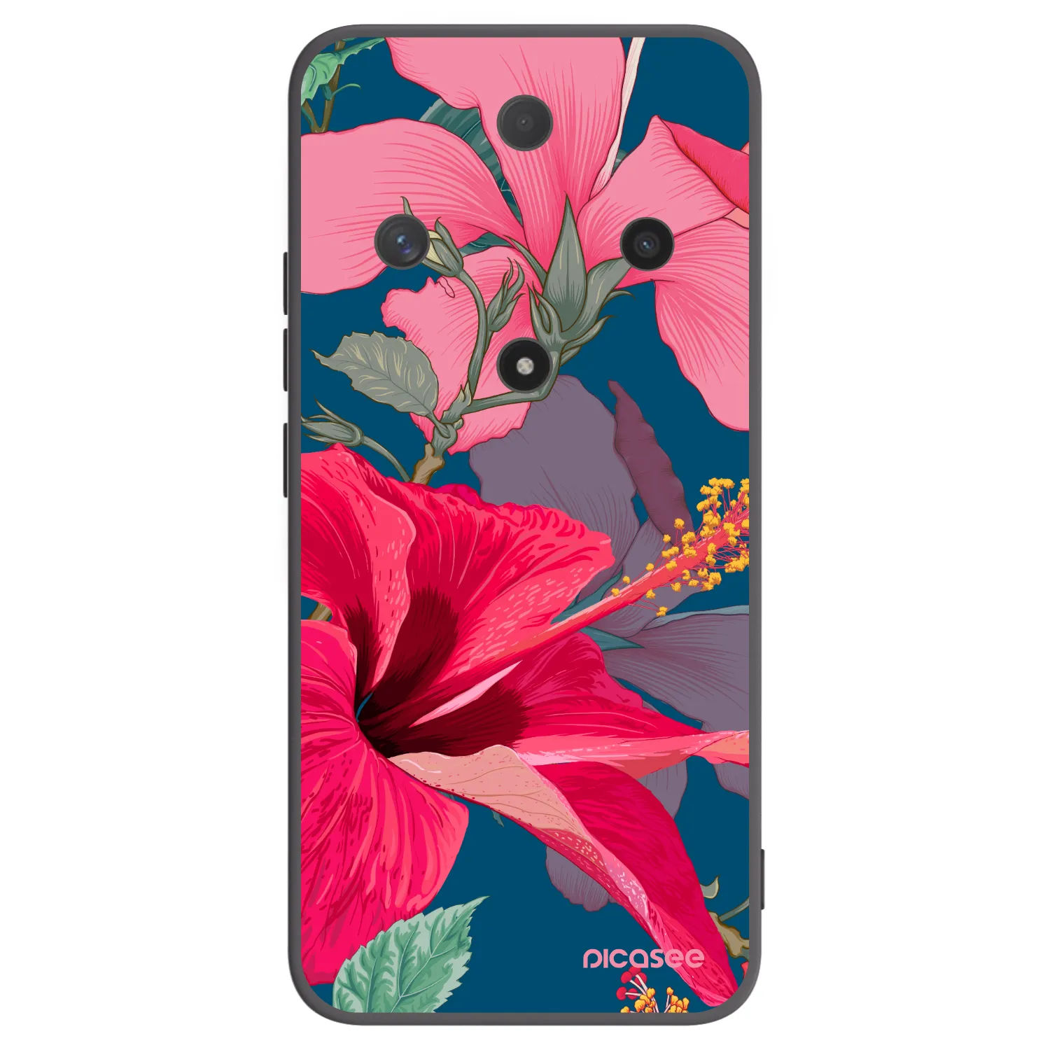 Picasee silikonski črni ovitek za Honor Magic6 Lite 5G - Hibiscus