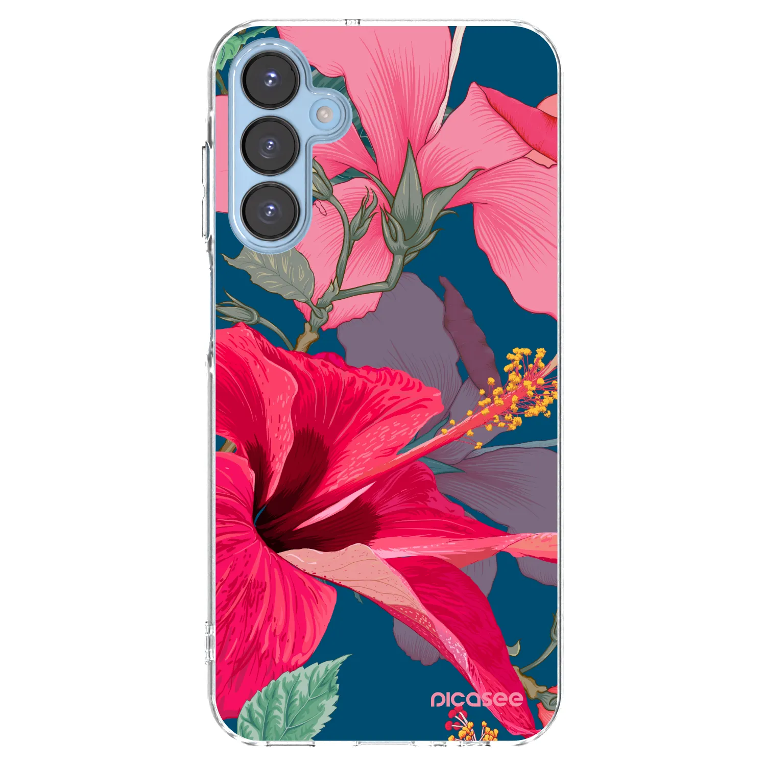 Picasee silikonski prozorni ovitek za Samsung Galaxy A15 A156B 5G - Hibiscus