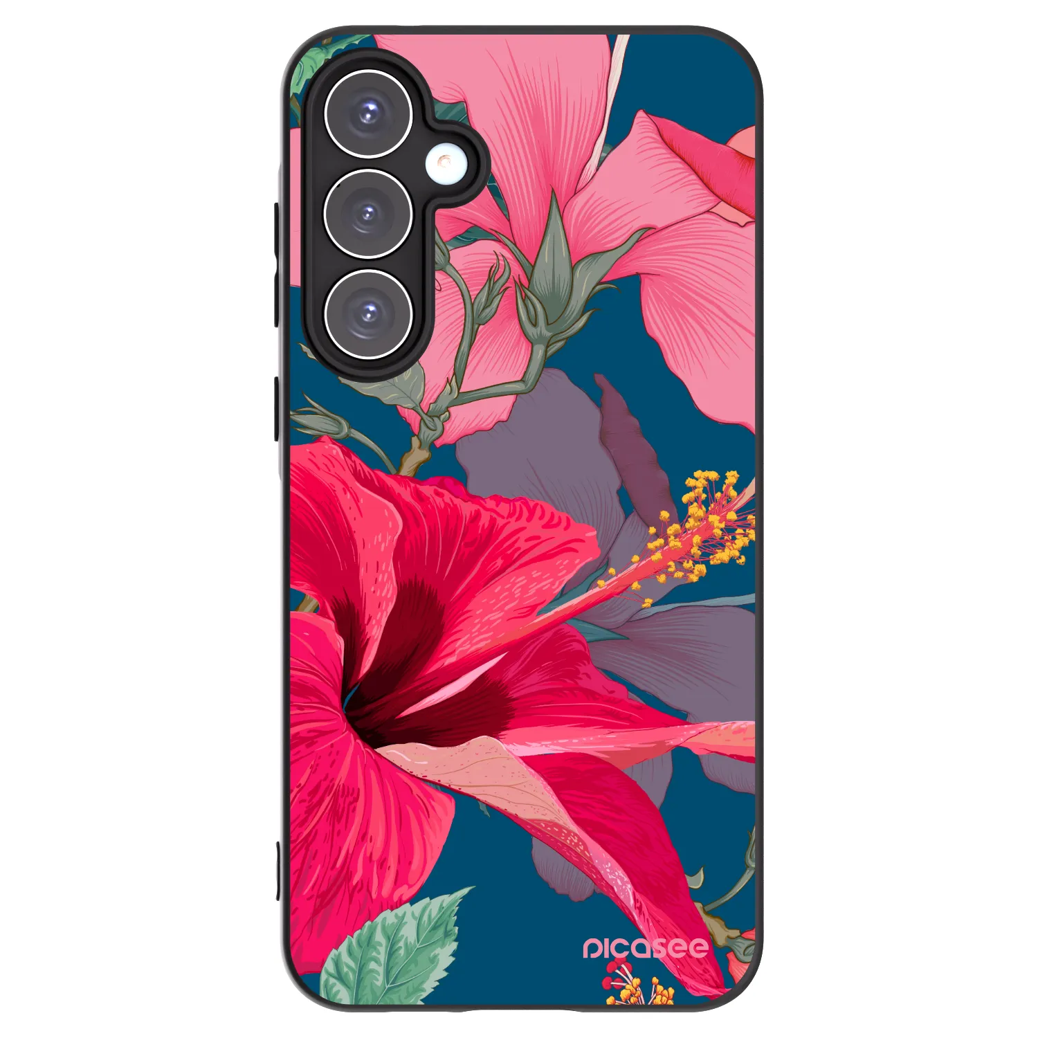 Picasee silikonski črni ovitek za Samsung Galaxy A55 5G A556B - Hibiscus