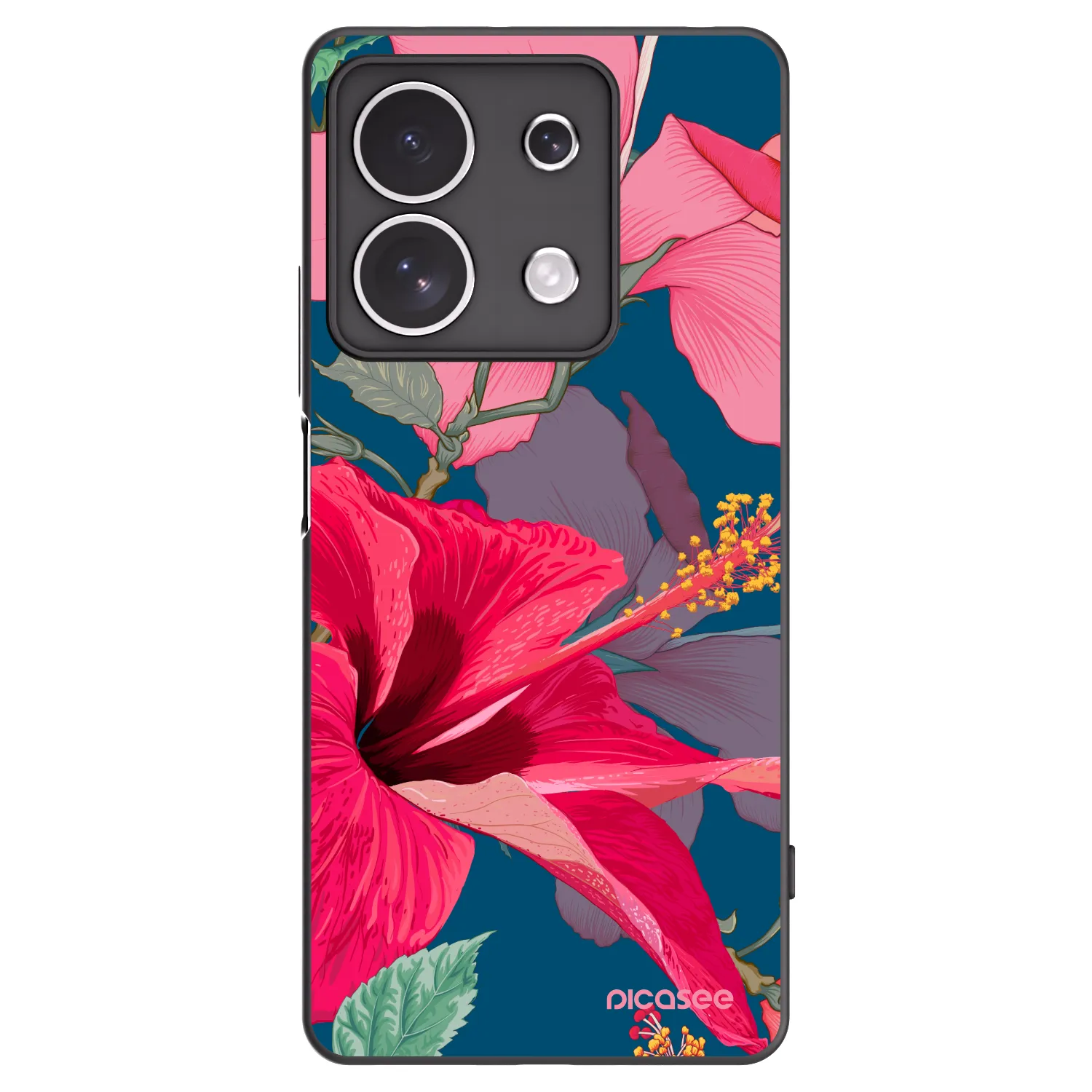 Picasee silikonski črni ovitek za Xiaomi Redmi Note 13 4G - Hibiscus