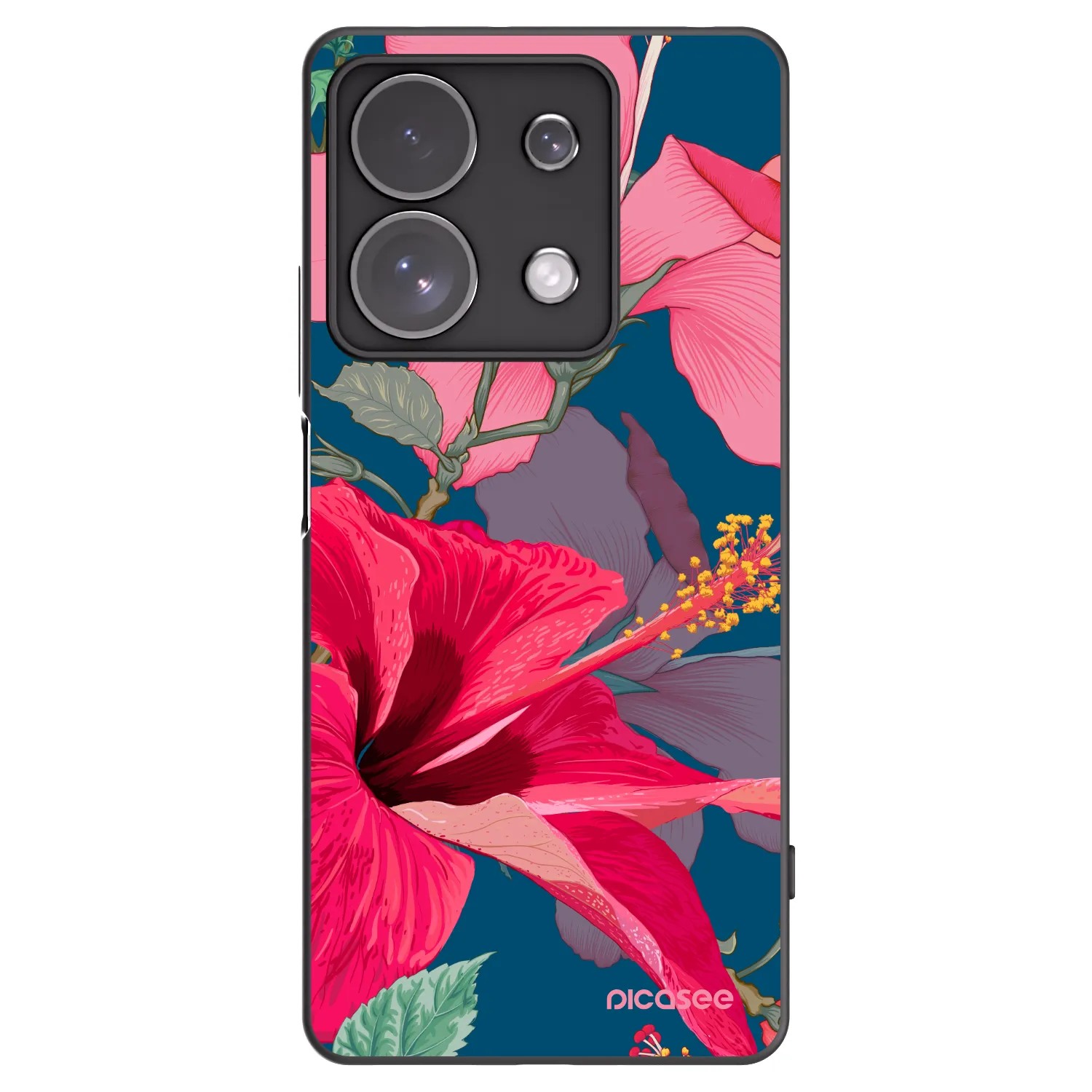 Picasee silikonski črni ovitek za Xiaomi Redmi Note 13 Pro 4G - Hibiscus