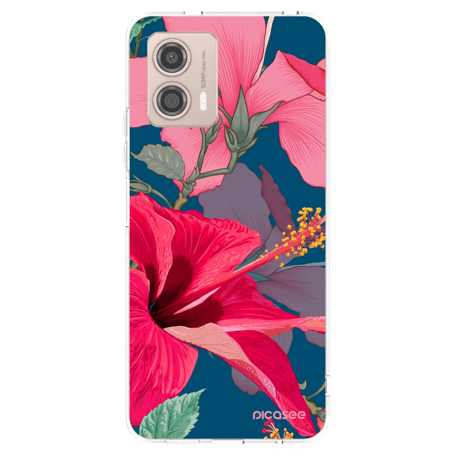 Picasee silikonski prozorni ovitek za Motorola Moto G53 5G - Hibiscus
