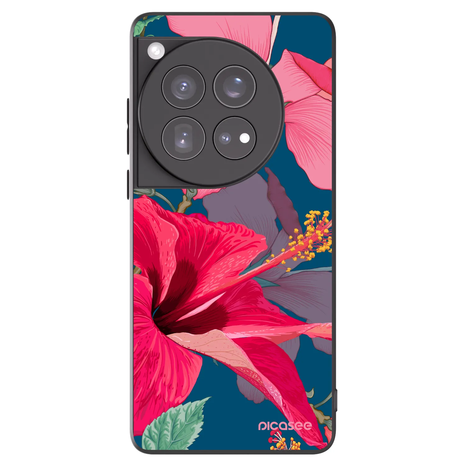Picasee silikonski črni ovitek za OnePlus 12 5G - Hibiscus