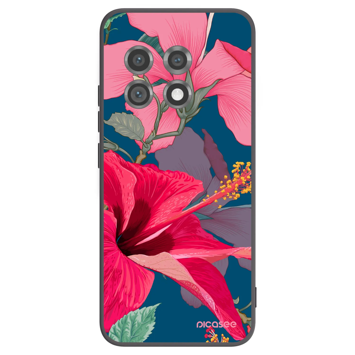 Picasee silikonski črni ovitek za OnePlus 11 5G - Hibiscus