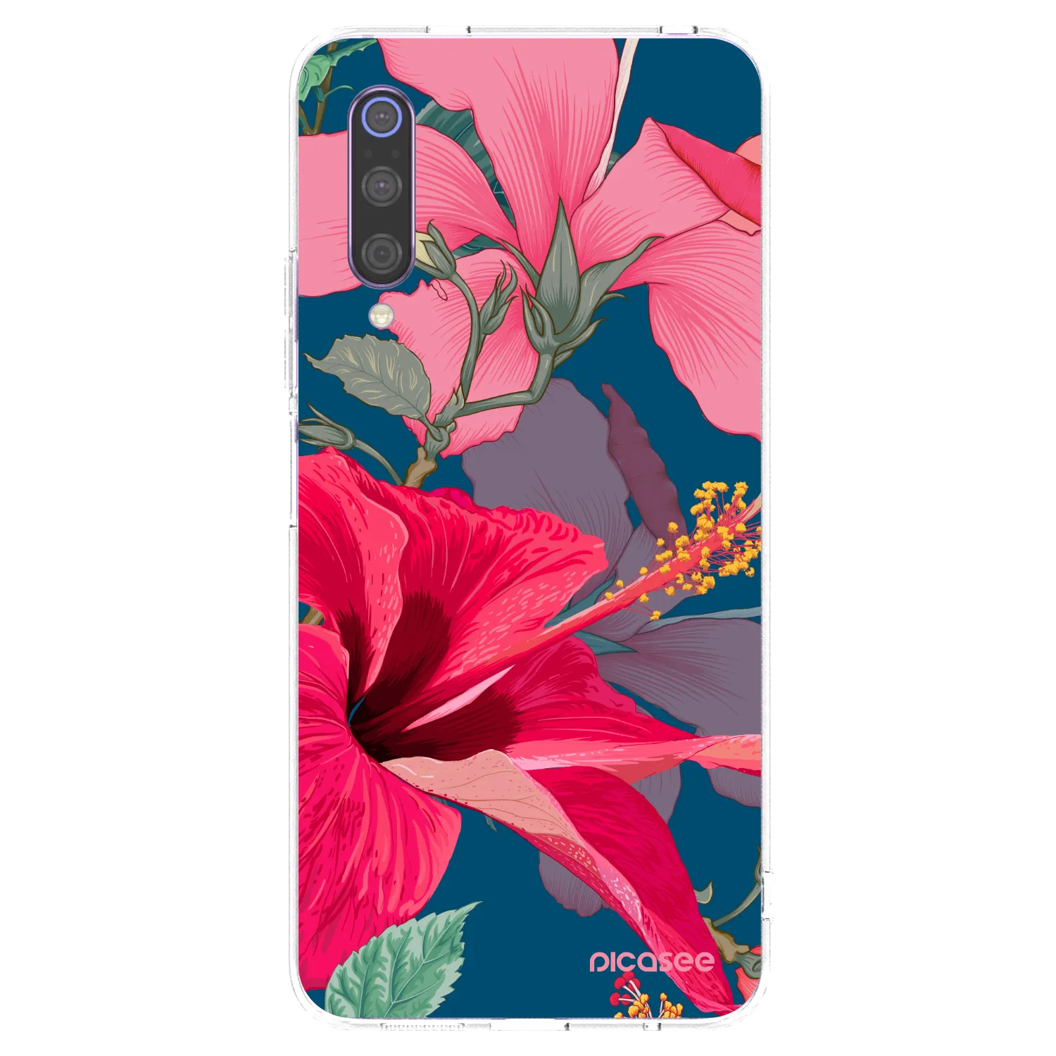 Picasee silikonski prozorni ovitek za Xiaomi Mi 9 - Hibiscus