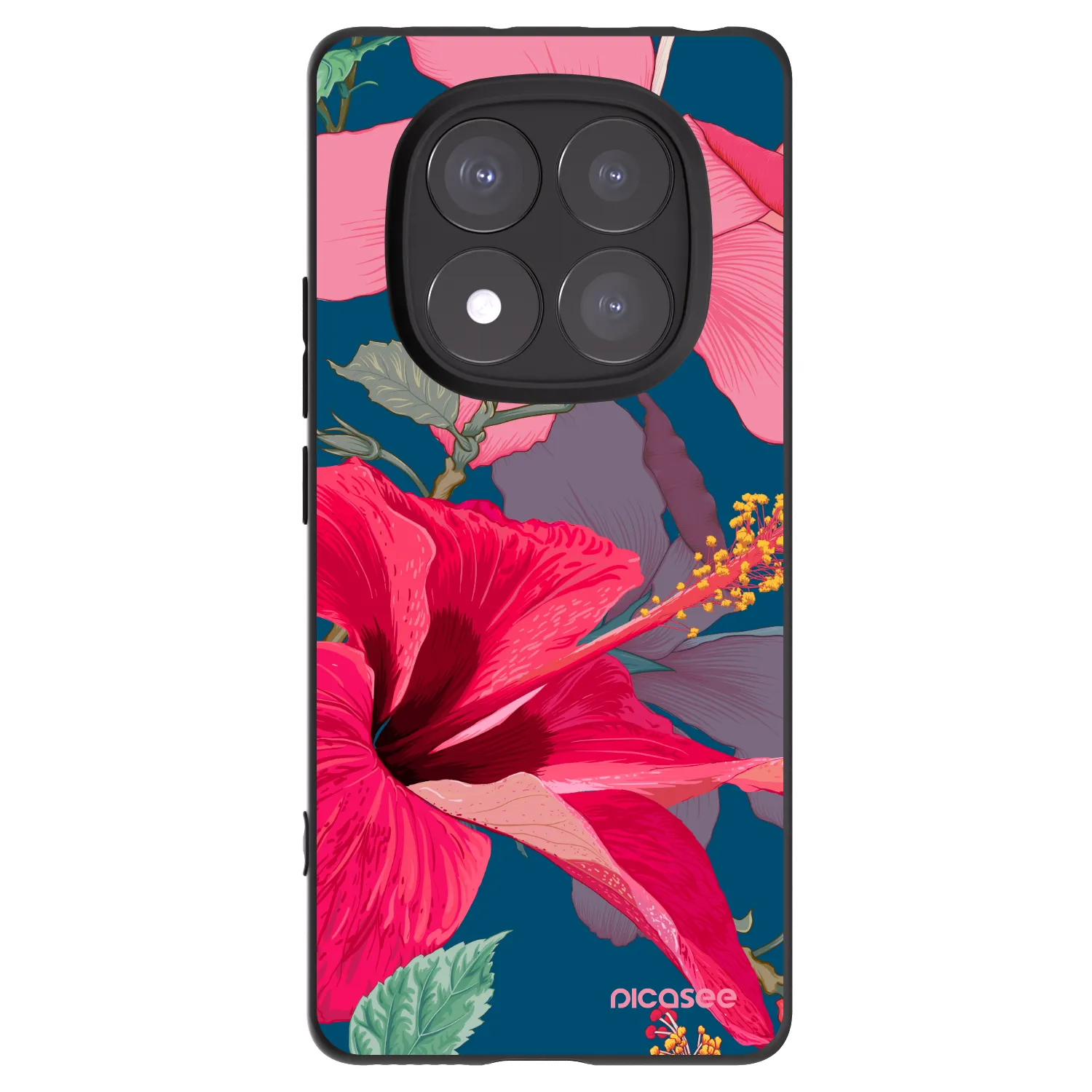Picasee silikonski črni ovitek za Xiaomi Redmi Note 14 Pro+ 5G - Hibiscus