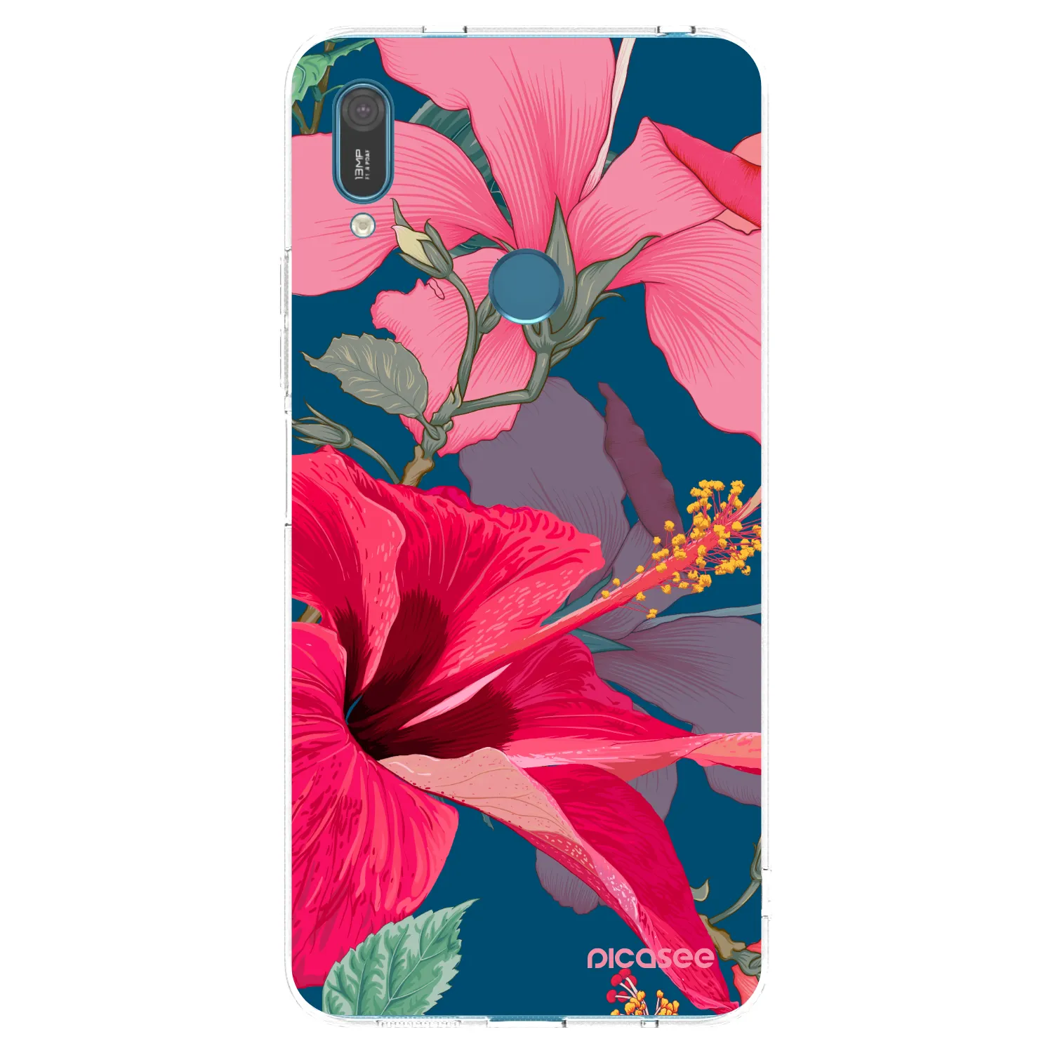 Picasee silikonski prozorni ovitek za Huawei Y7 2019 - Hibiscus
