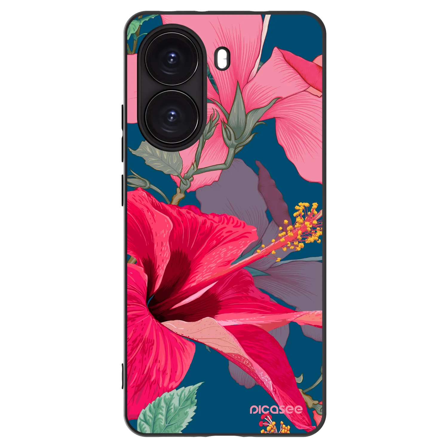 Picasee silikonski črni ovitek za Xiaomi Poco X7 Pro 5G - Hibiscus