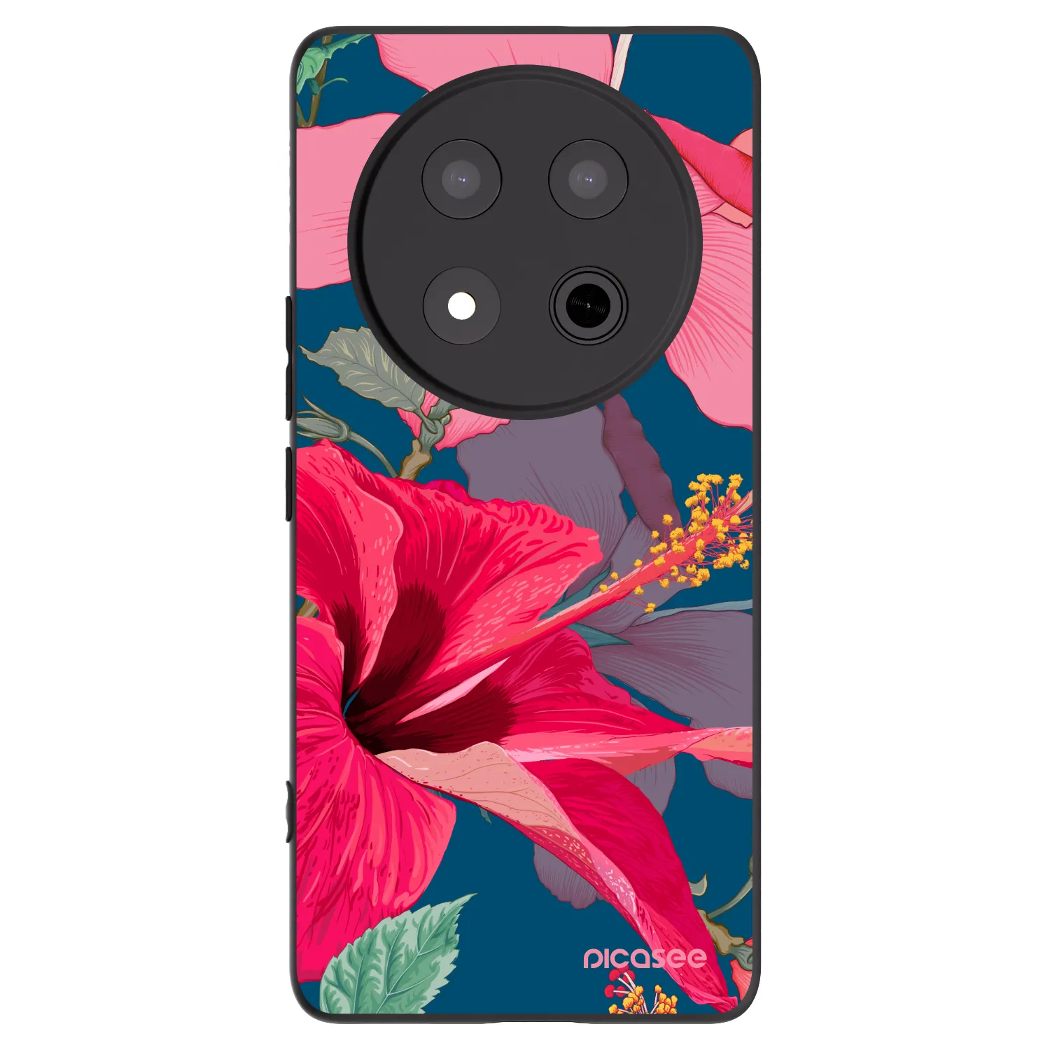 Picasee silikonski črni ovitek za Honor Magic7 Lite 5G - Hibiscus