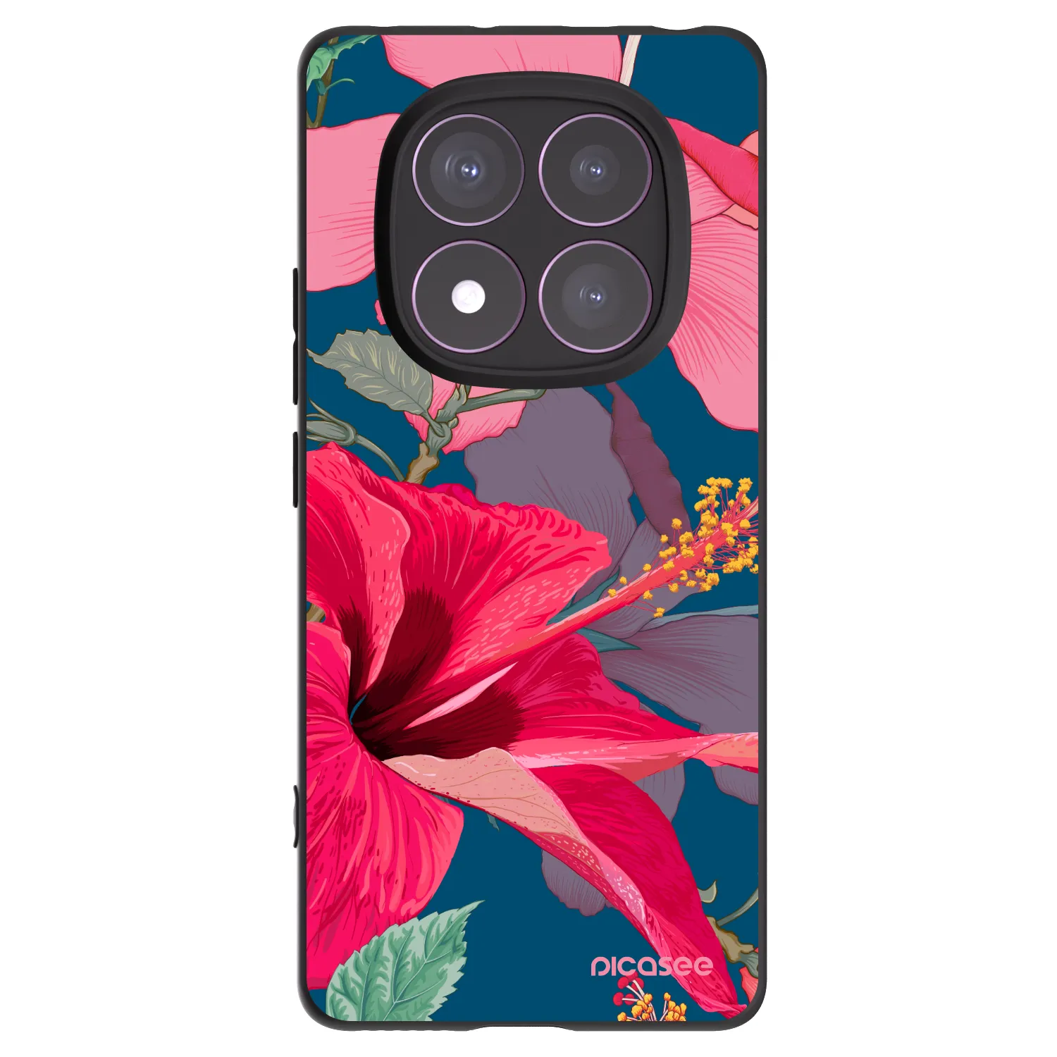 Picasee silikonski črni ovitek za Xiaomi Redmi Note 14 Pro 4G - Hibiscus