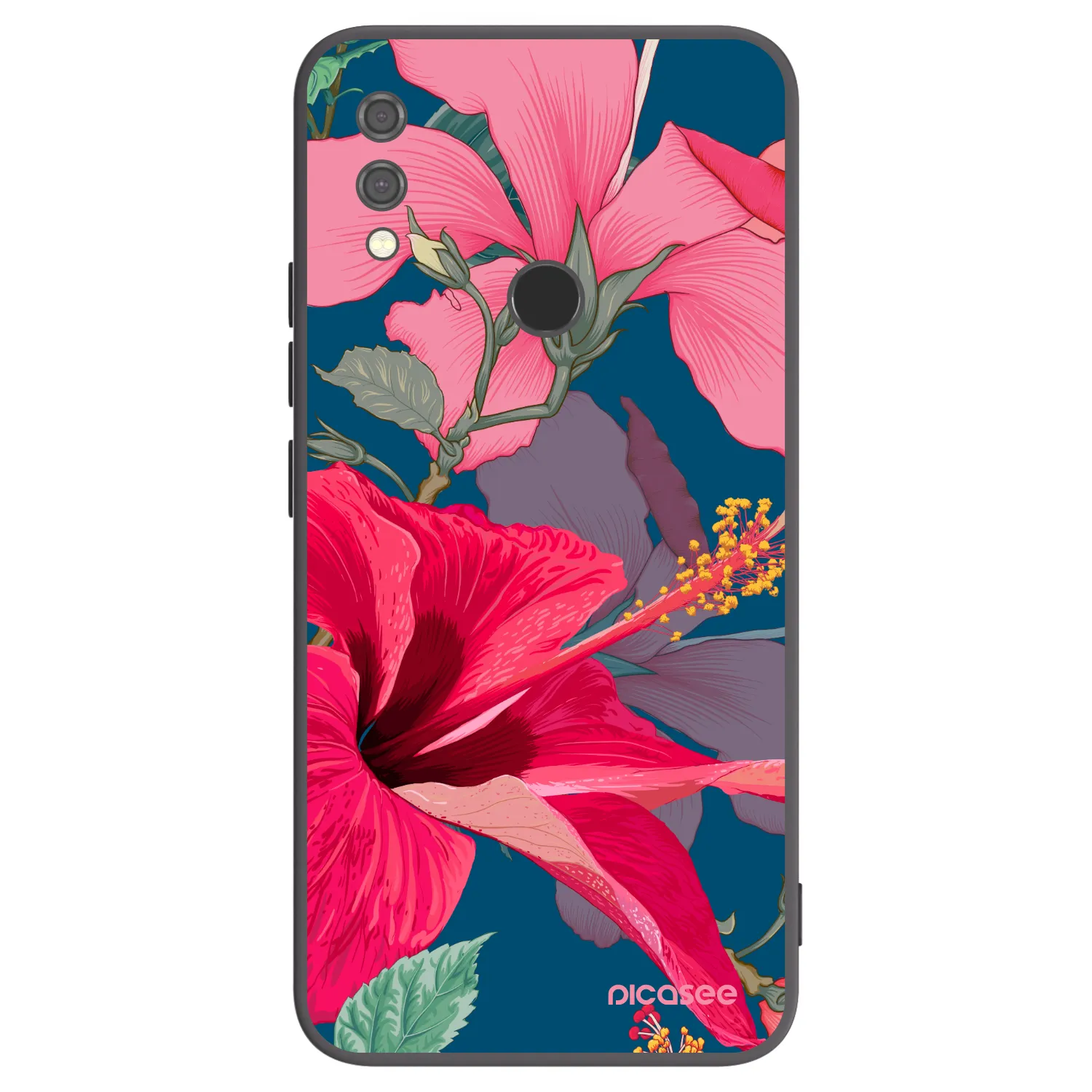 Picasee silikonski črni ovitek za Xiaomi Redmi Note 7 - Hibiscus