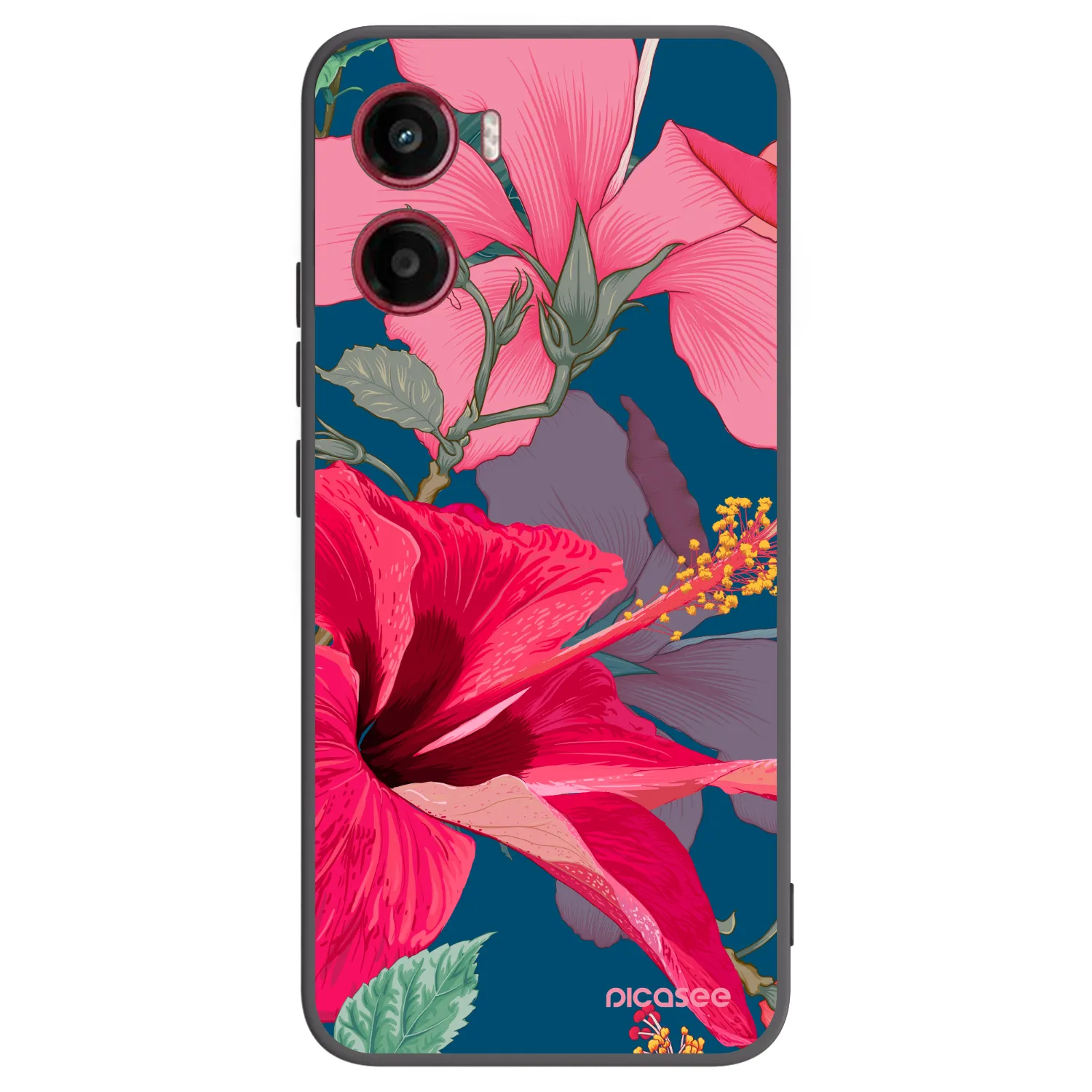 Picasee silikonski črni ovitek za Motorola Moto G05 - Hibiscus