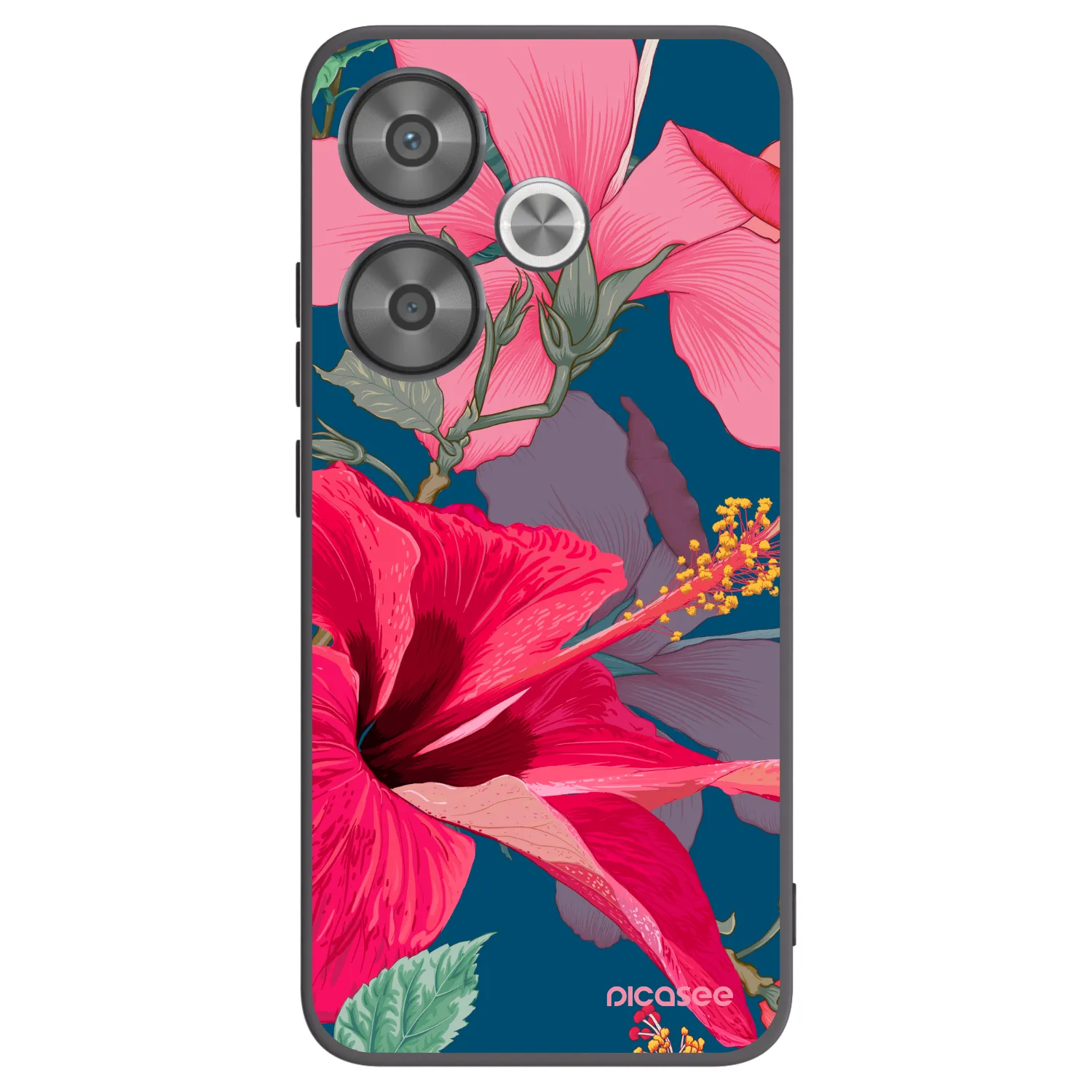 Picasee silikonski črni ovitek za Xiaomi Poco F6 - Hibiscus