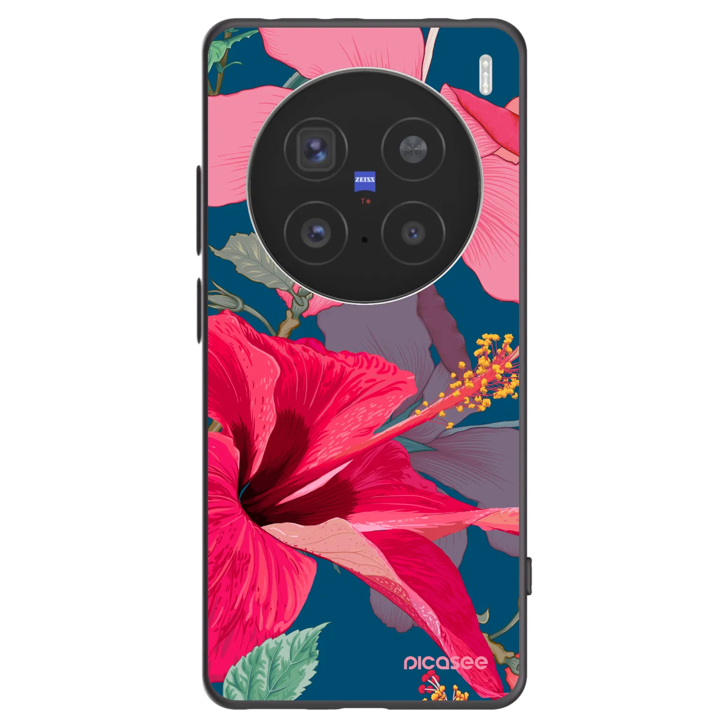 Picasee silikonski črni ovitek za Vivo X200 Pro - Hibiscus