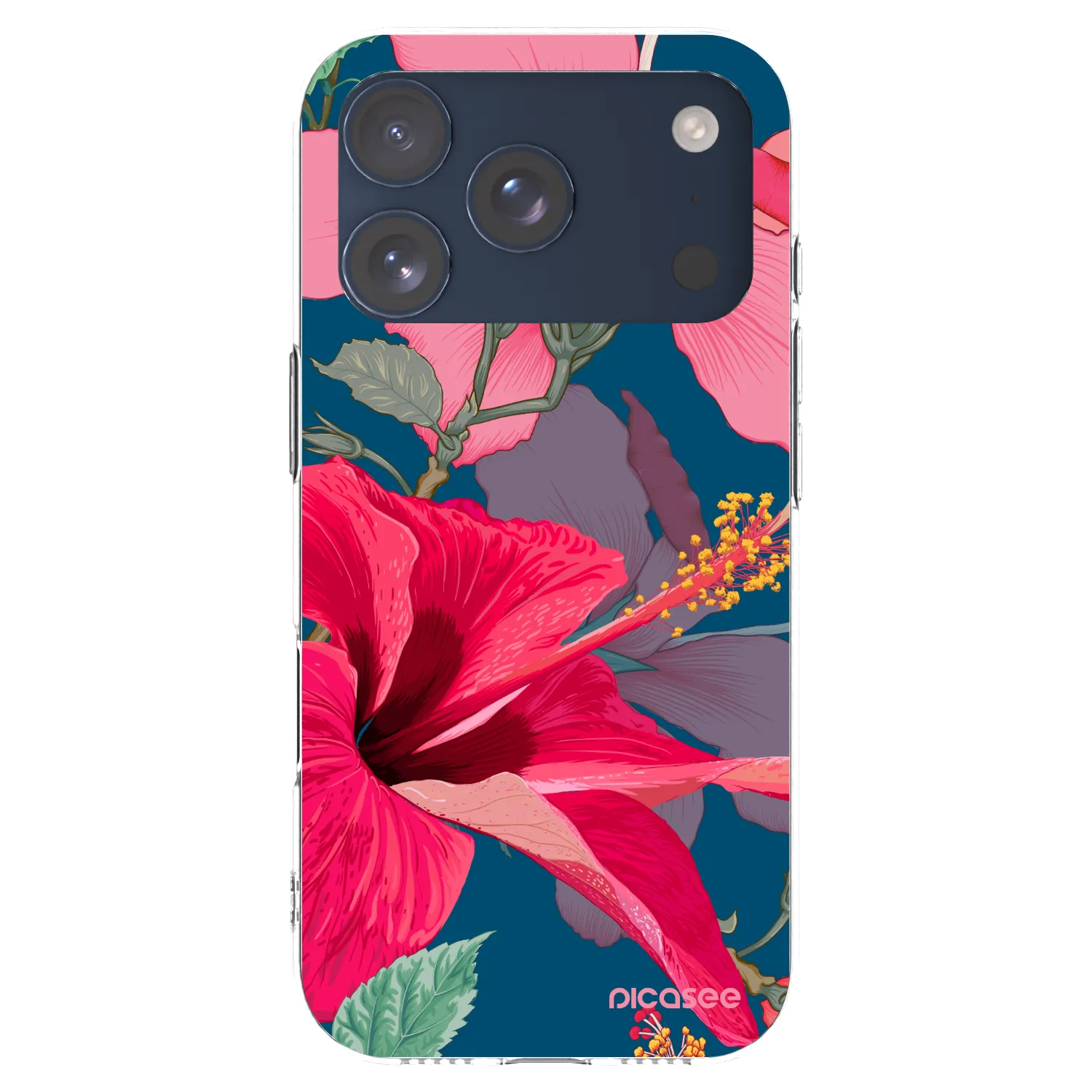 Picasee silikonski prozorni ovitek za Apple iPhone 17 Pro - Hibiscus