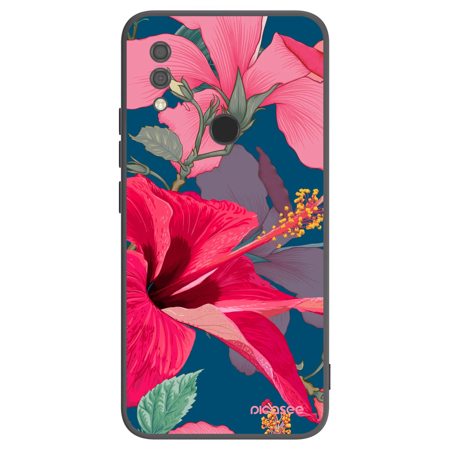 Picasee silikonski črni ovitek za Xiaomi Redmi 7 - Hibiscus